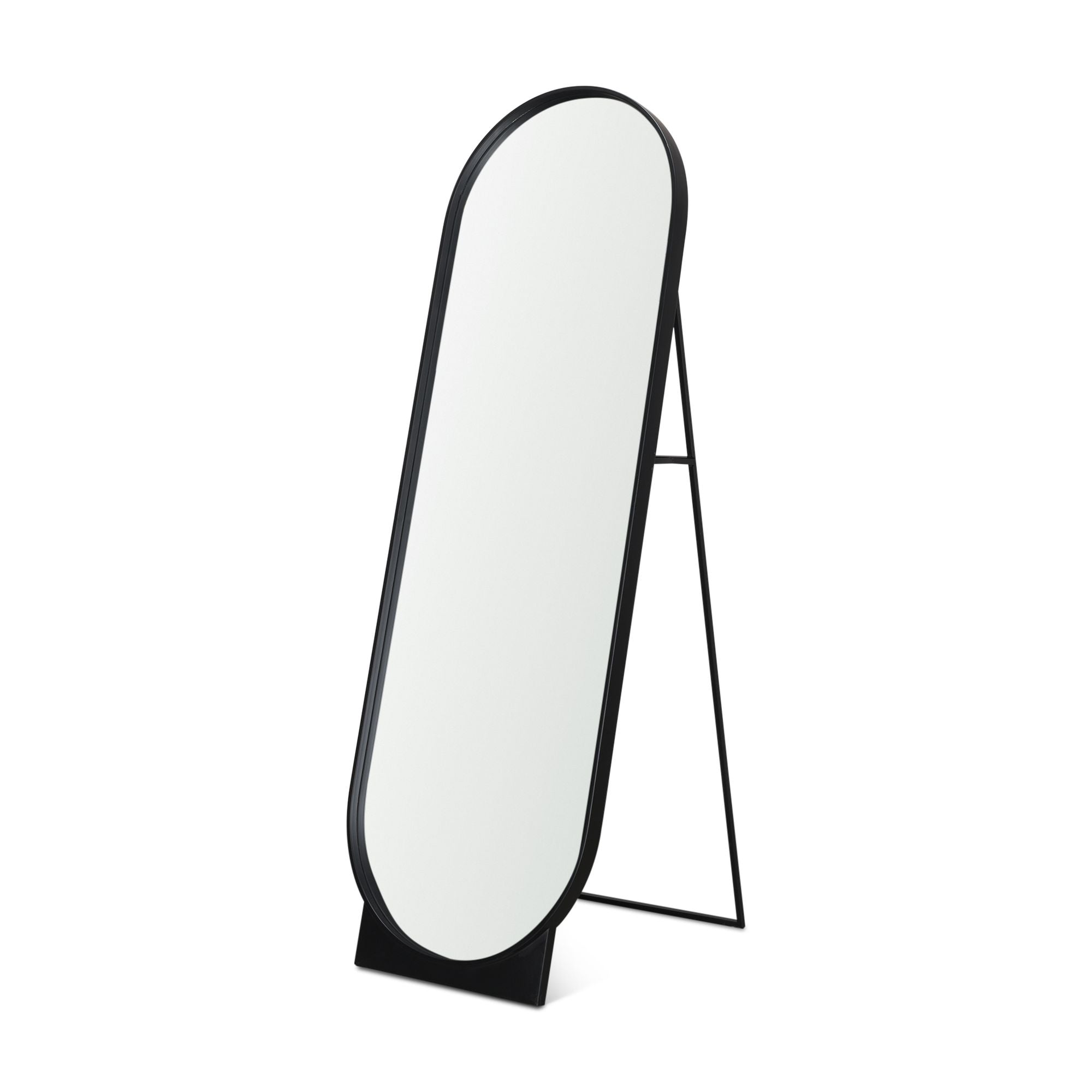 Mercana - Tillie Oblong Matte Black Metal Standing Floor Mirror