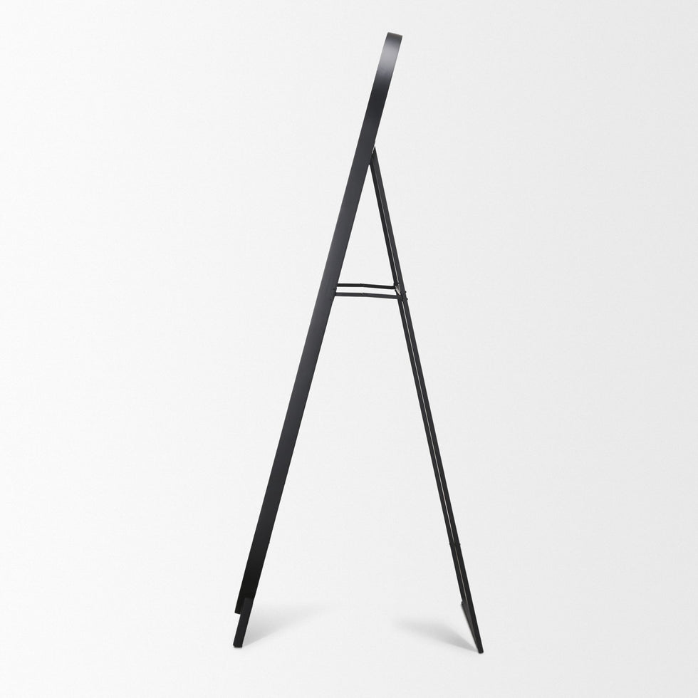 Mercana - Tillie Oblong Matte Black Metal Standing Floor Mirror