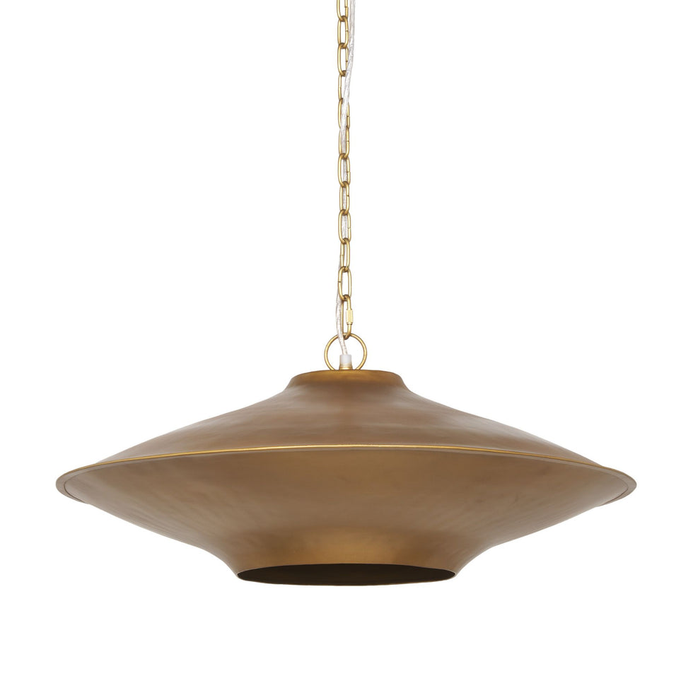 Mercana - Titus 1-Light Brass Finished Metal Disc Pendant
