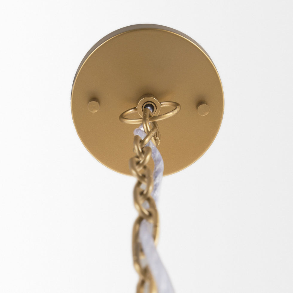 Mercana - Titus 1-Light Brass Finished Metal Disc Pendant