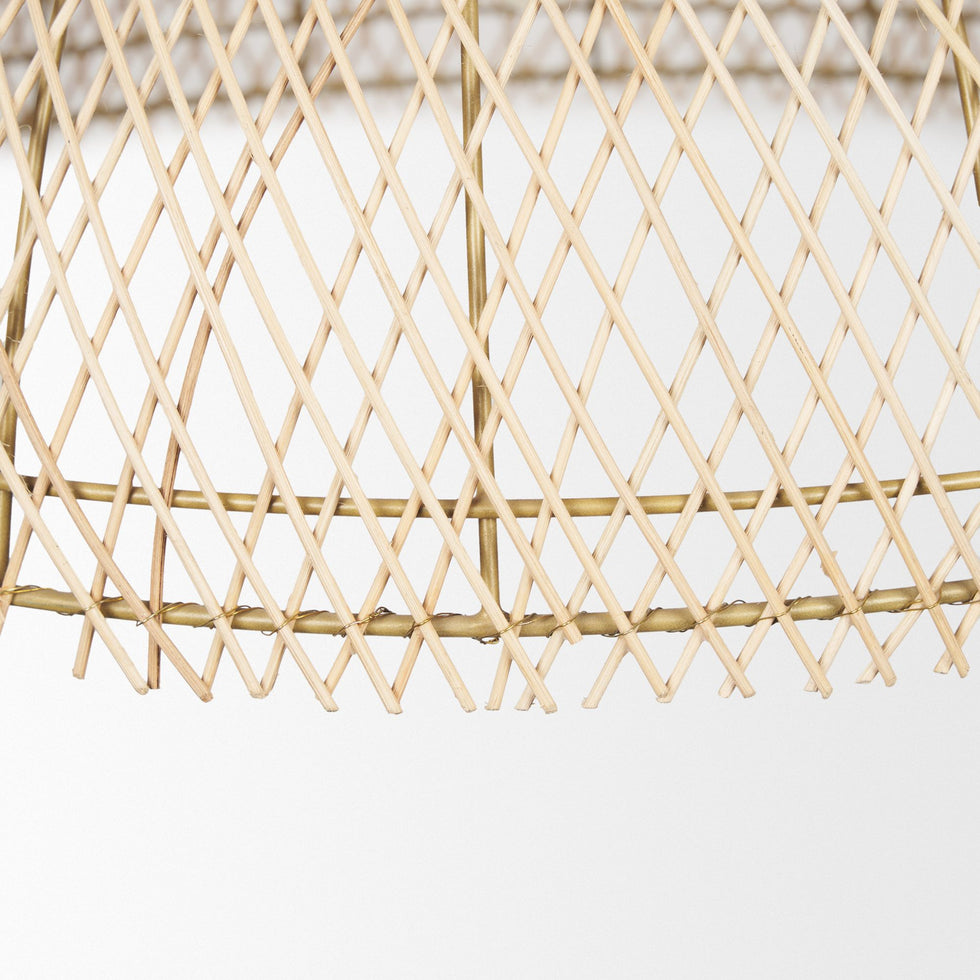 Mercana - Thad 1-Light Natural Woven Rattan Dome Pendant
