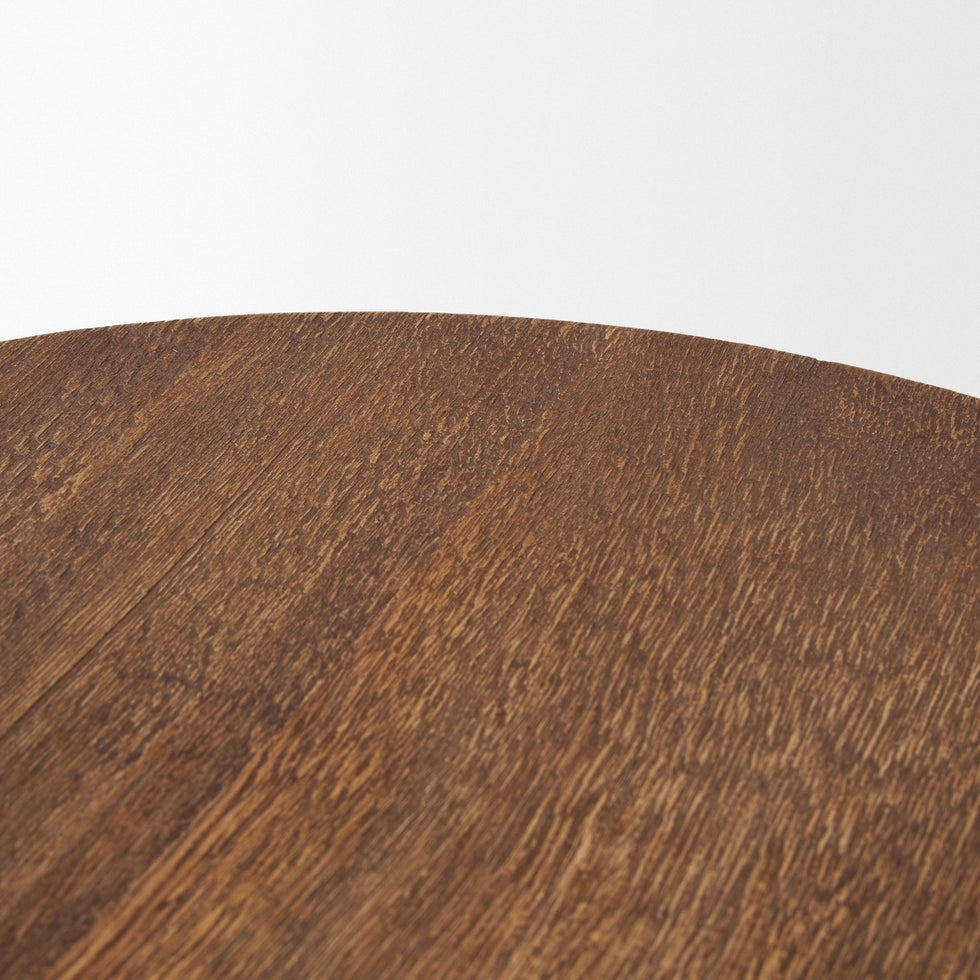 Mercana - Waverly Round Light Brown Wood Scalloped Edged Trays