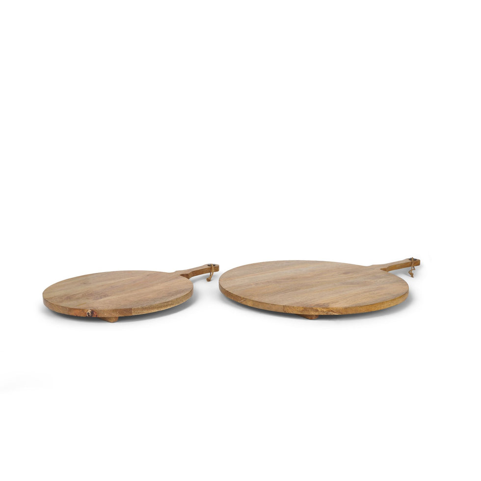 Mercana - Karana Natural Solid Wood Round Serving Boards