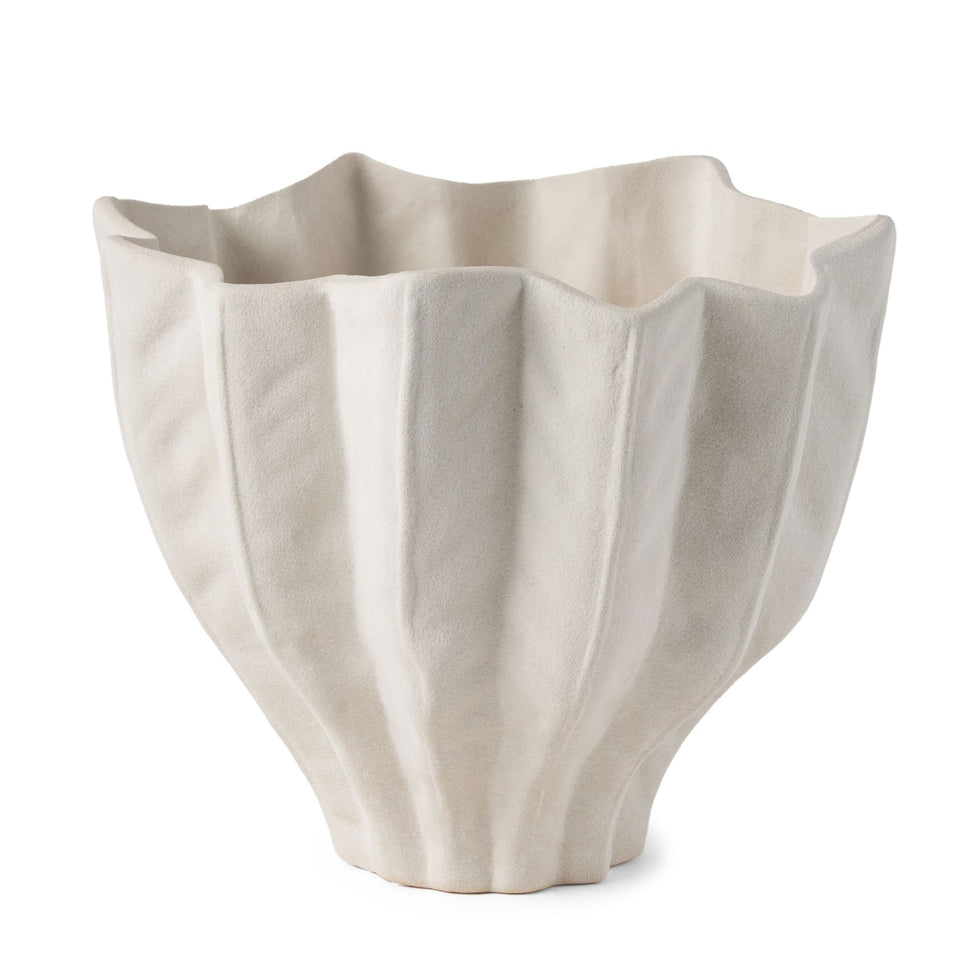 Mercana - Daria Textured White Sculptural Ceramic Bowl