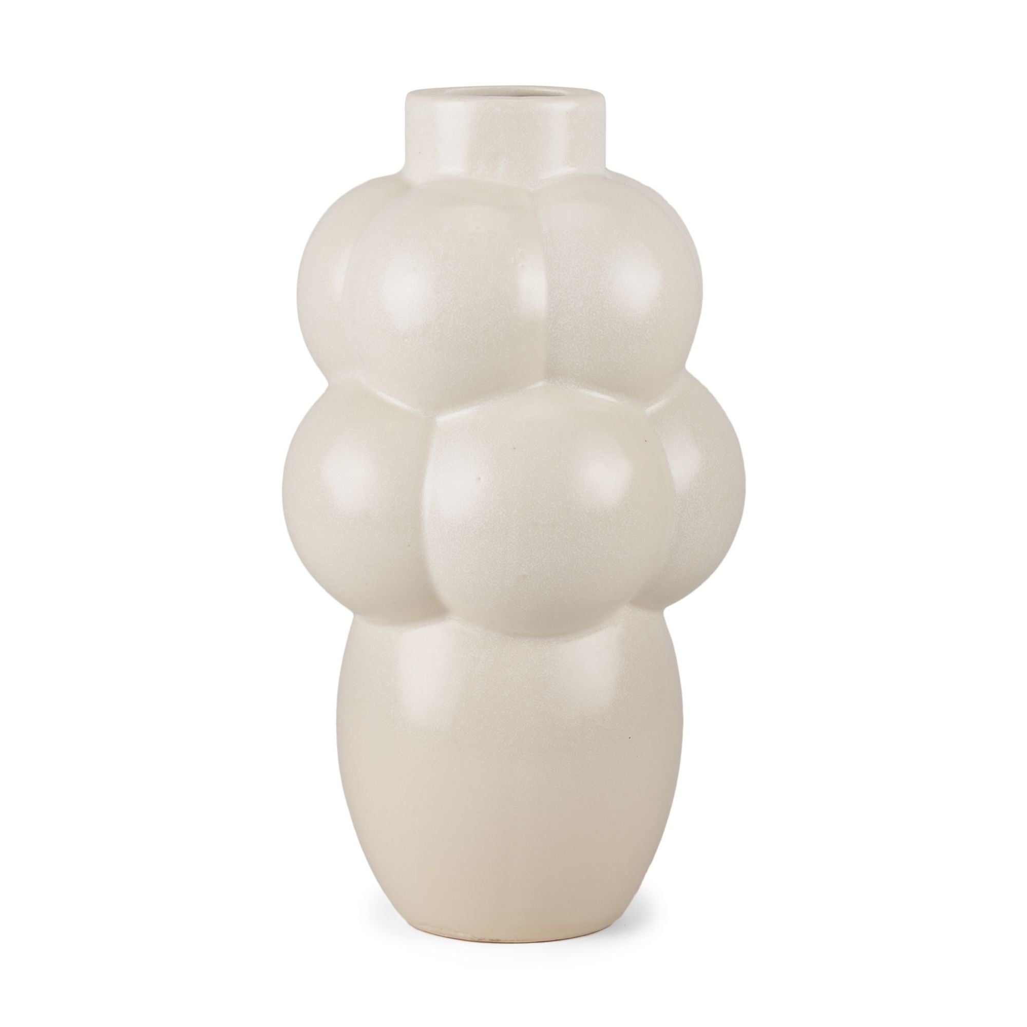 Mercana - Ulvi Cream Glazed Bubble Ceramic Vase