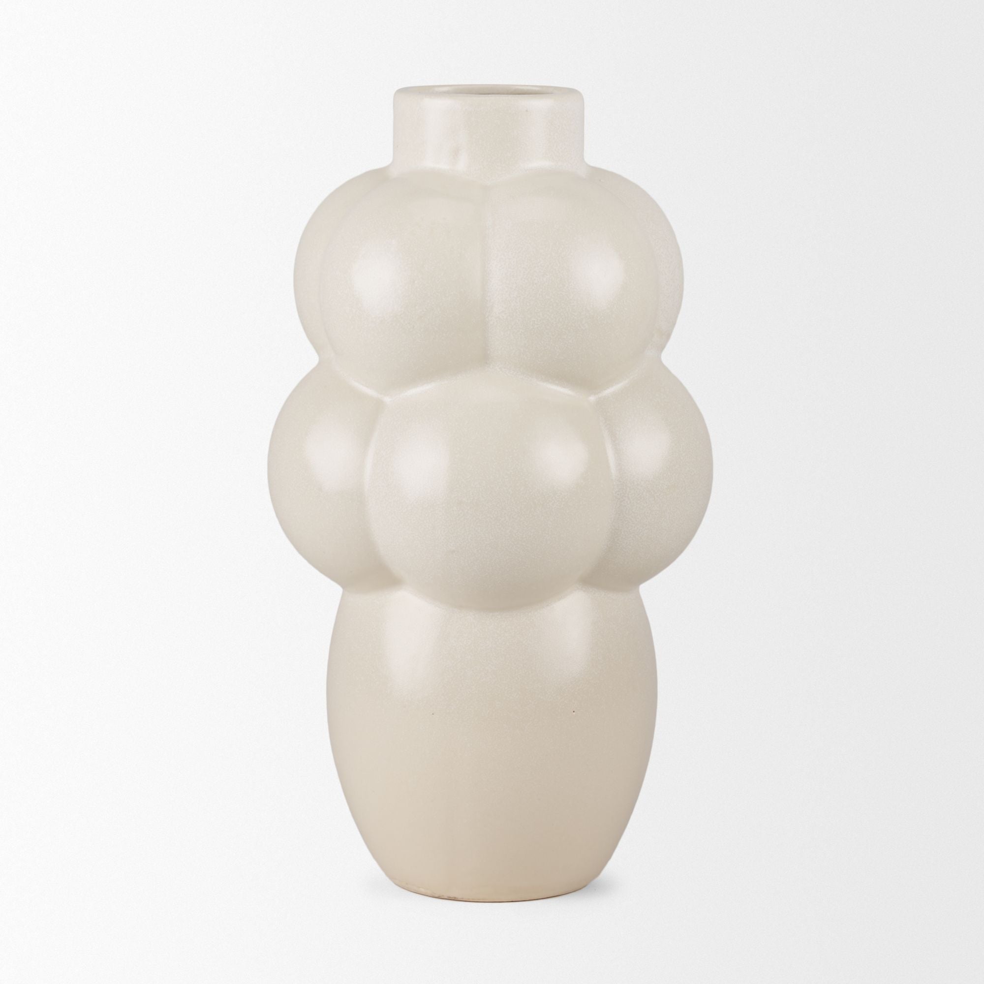 Mercana - Ulvi Cream Glazed Bubble Ceramic Vase