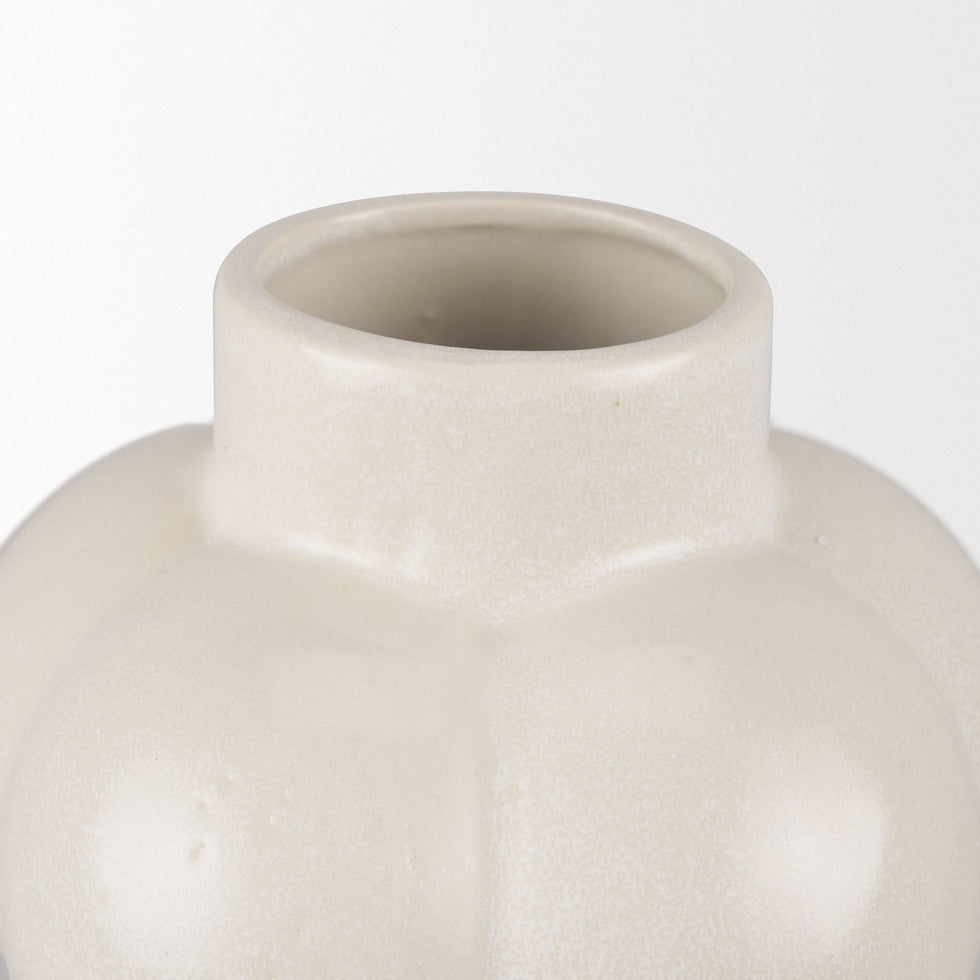 Mercana - Ulvi Cream Glazed Bubble Ceramic Vase