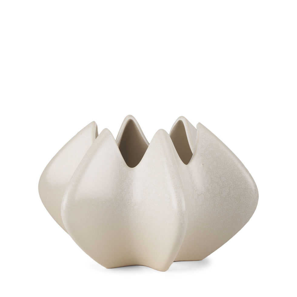 Mercana - Ulrich Sculptural Cream Glazed Ceramic Vase