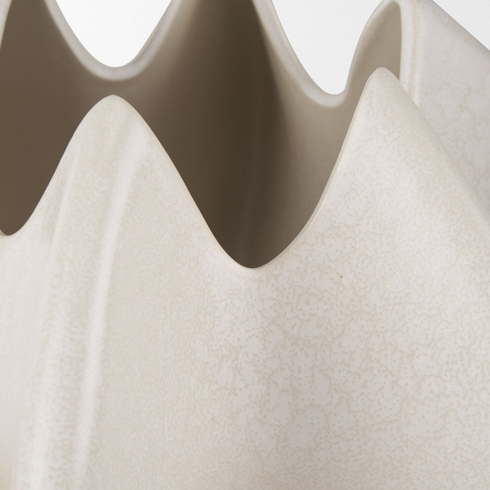 Mercana - Ulrich Sculptural Cream Glazed Ceramic Vase