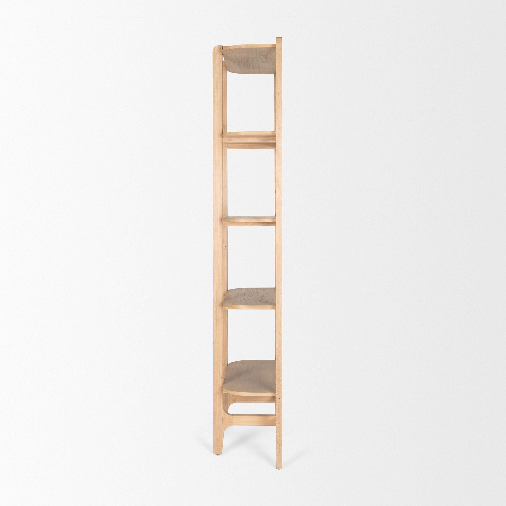 Mercana - Taylin Light Brown Solid Wood Open Bookshelf