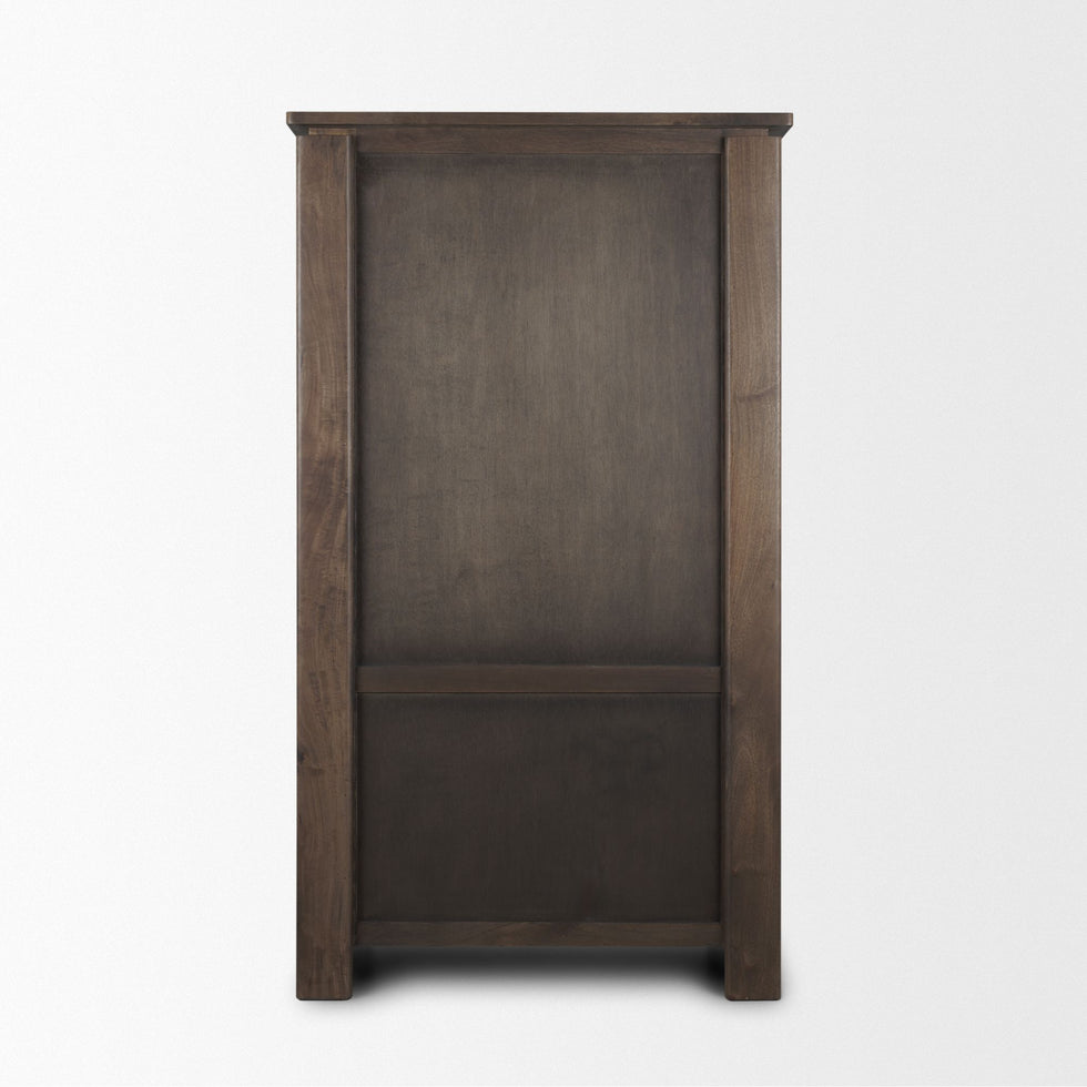 Mercana - Wallen Solid Dark Brown Wood Curio Cabinet