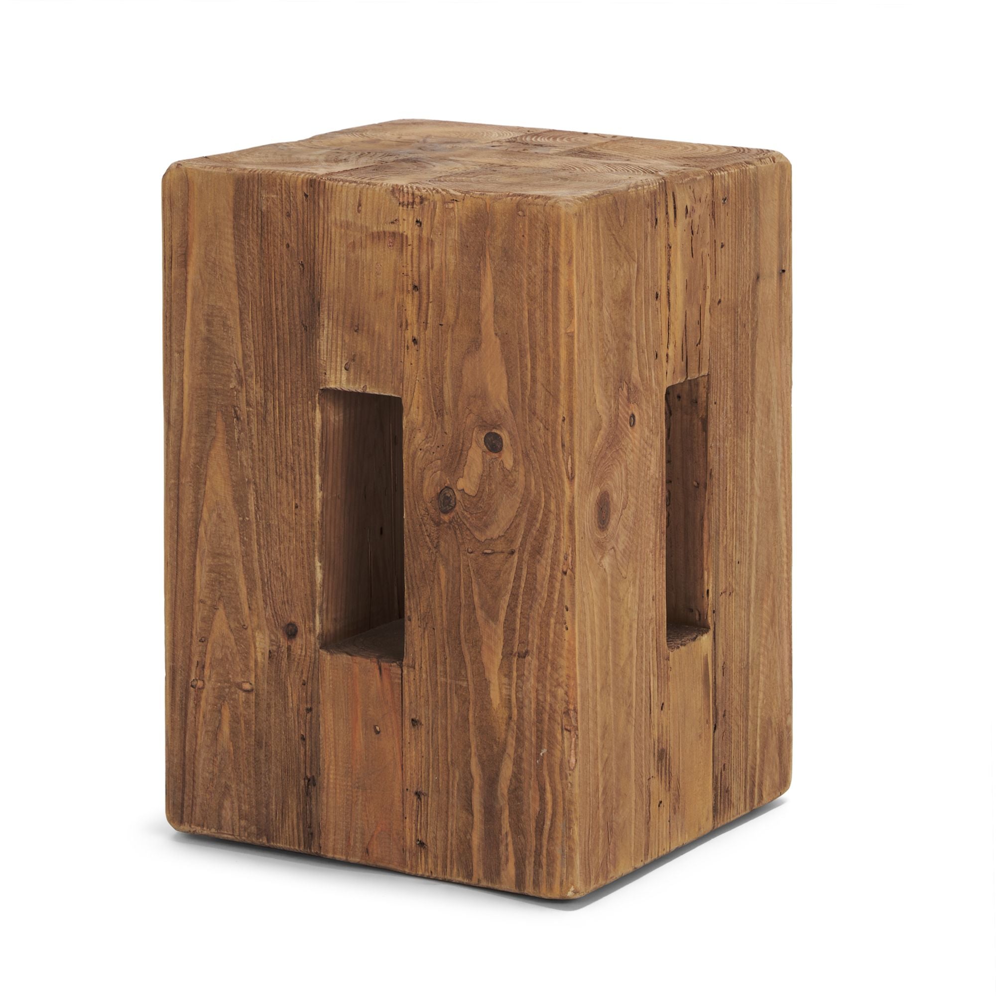 Mercana - Waylen Natural Wood Block Accent Stool