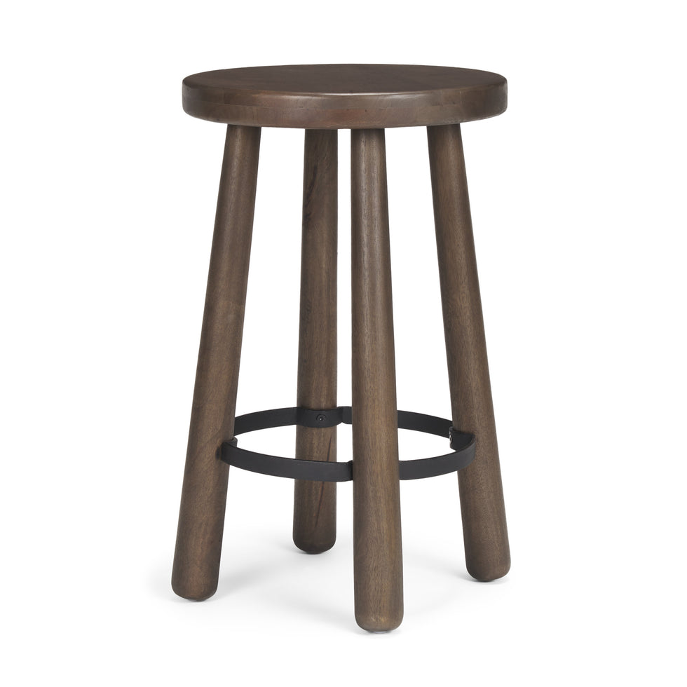 Mercana - Weldon Wood Seat Counter Stool in Brown, Wood