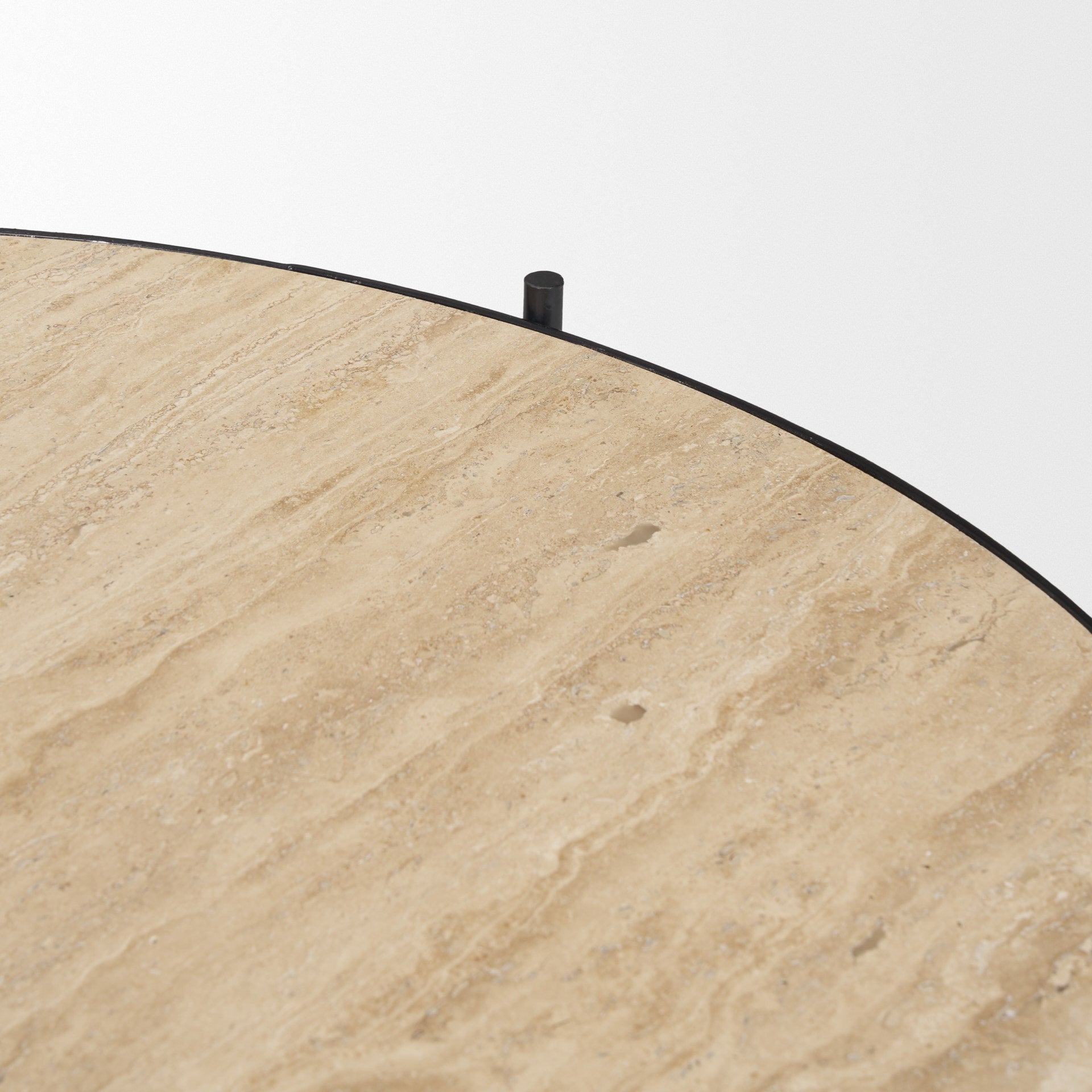Mercana - Wade Coffee Table in Beige/Black, Metal/Stone