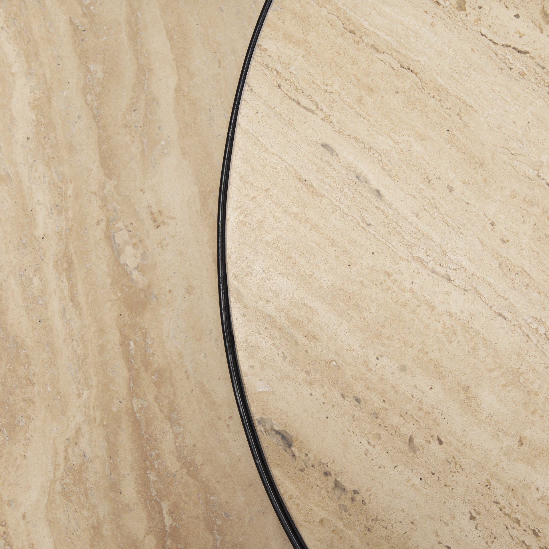 Mercana - Wade Coffee Table in Beige/Black, Metal/Stone