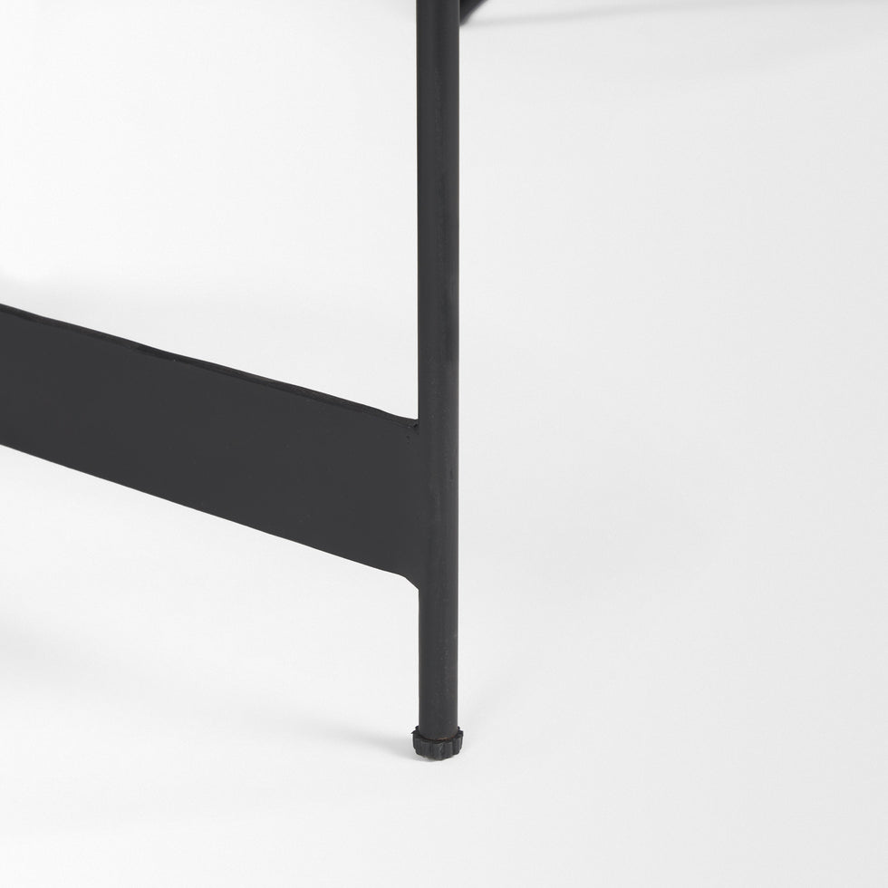 Mercana - Wade Coffee Table in Beige/Black, Metal/Stone