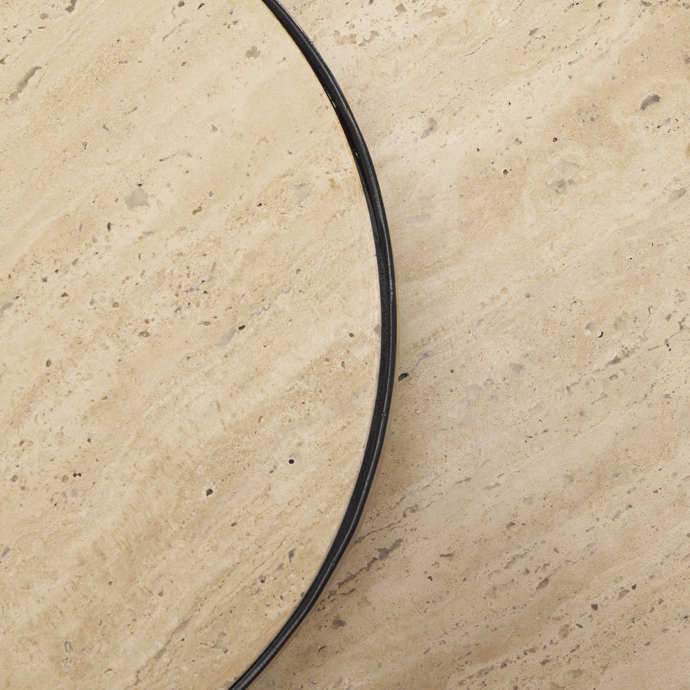 Mercana - Wade End Tables in Beige/Black, Metal/Stone