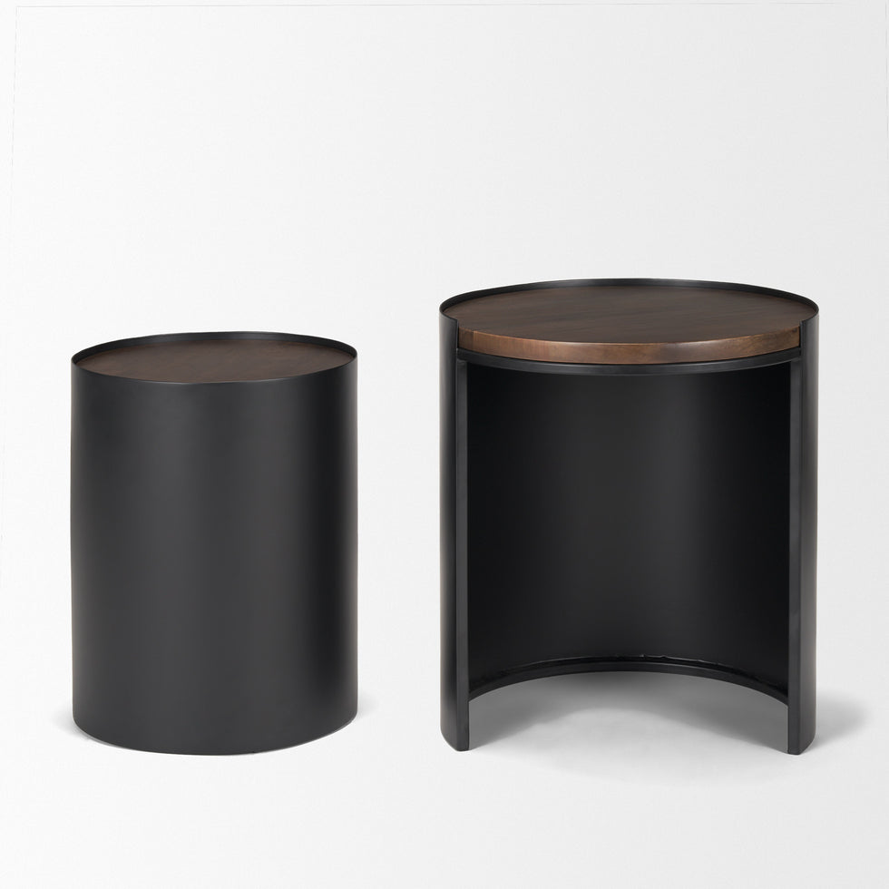 Mercana - Varden Accent Table in Black/Brown, Wood