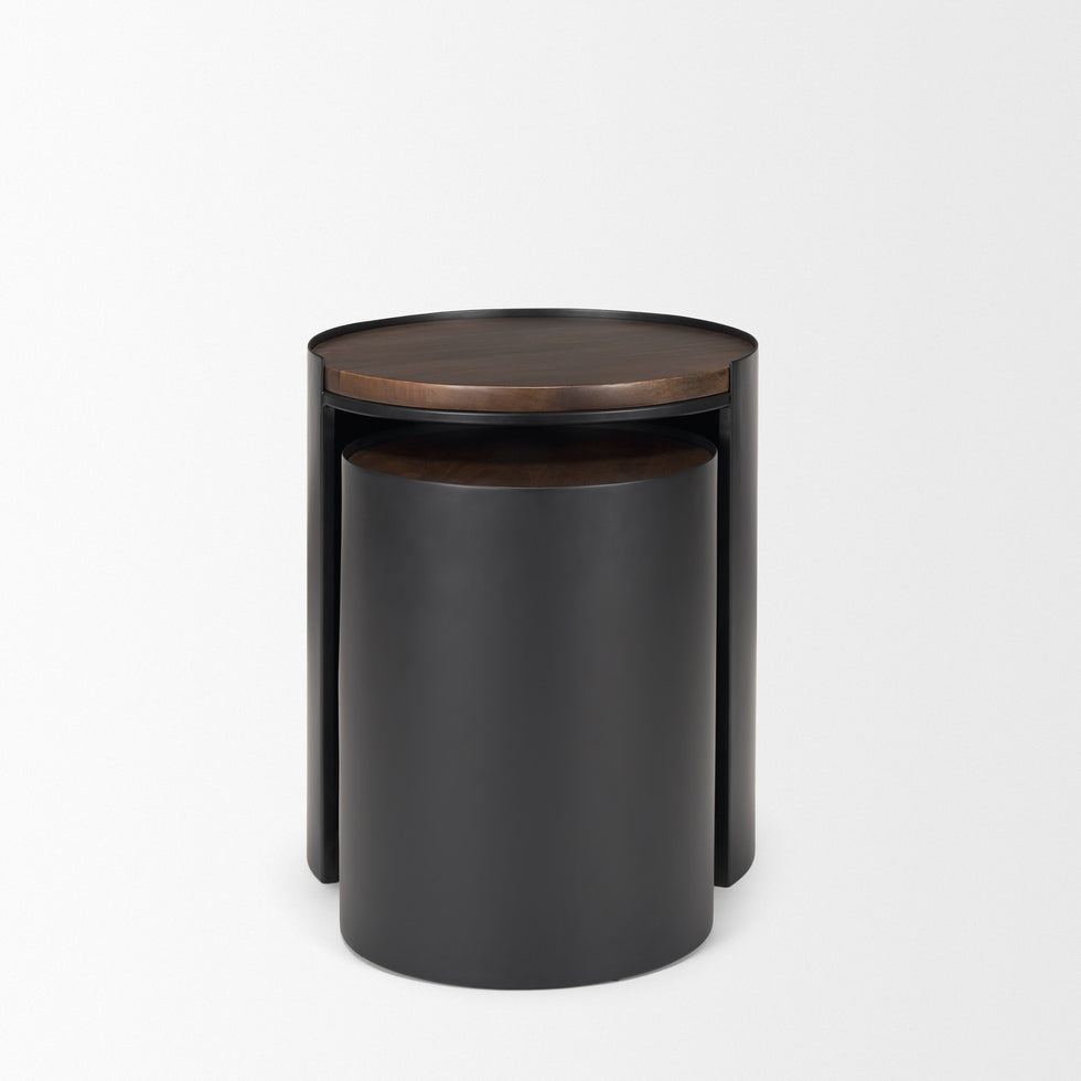 Mercana - Varden Accent Table in Black/Brown, Wood
