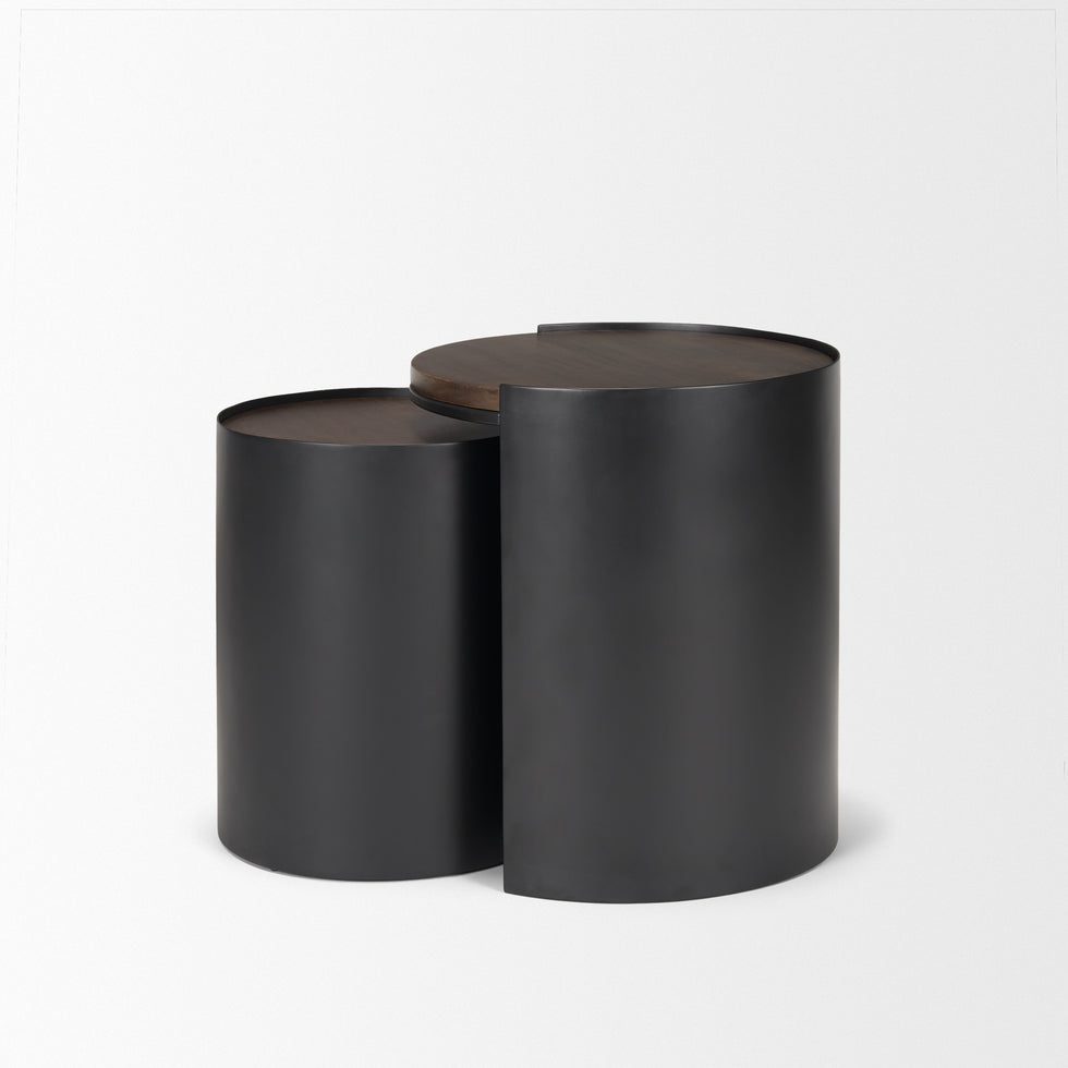 Mercana - Varden Accent Table in Black/Brown, Wood