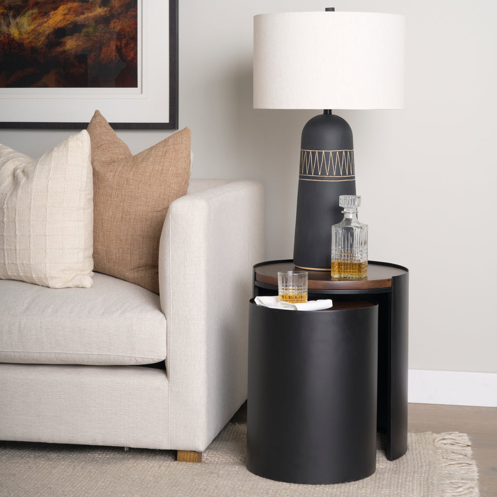 Mercana - Varden Accent Table in Black/Brown, Wood