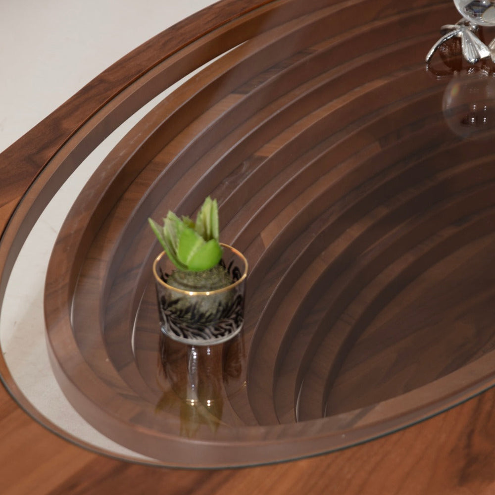 Nova - 033 Walnut/Gold Coffee Table
