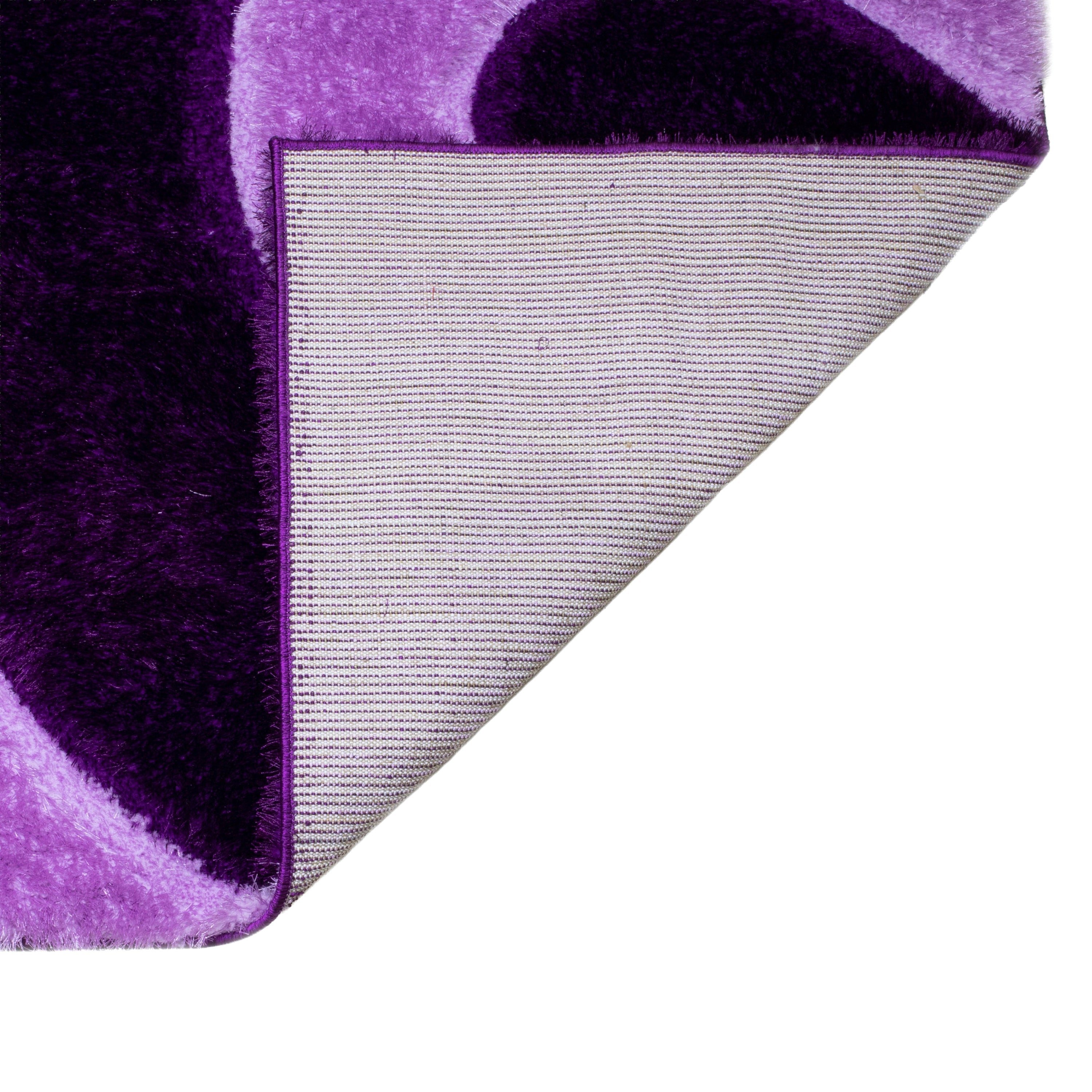 Nova - 3D666 Shaggy Area Rug in Purple
