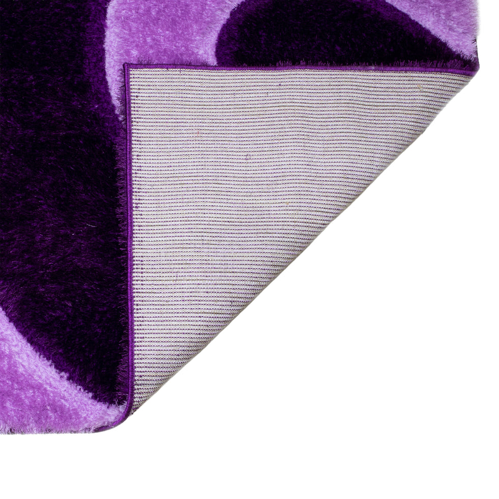 Nova - 3D666 Shaggy Area Rug in Purple