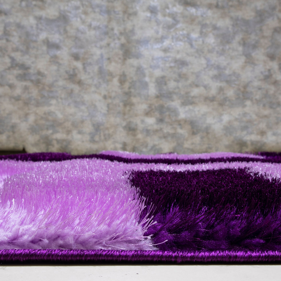 Nova - 3D666 Shaggy Area Rug in Purple