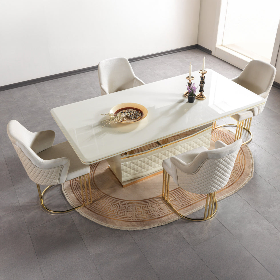 Nova - Anica Ivory 7-Piece Dining Set