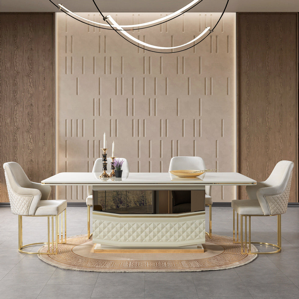 Nova - Anica Ivory 7-Piece Dining Set