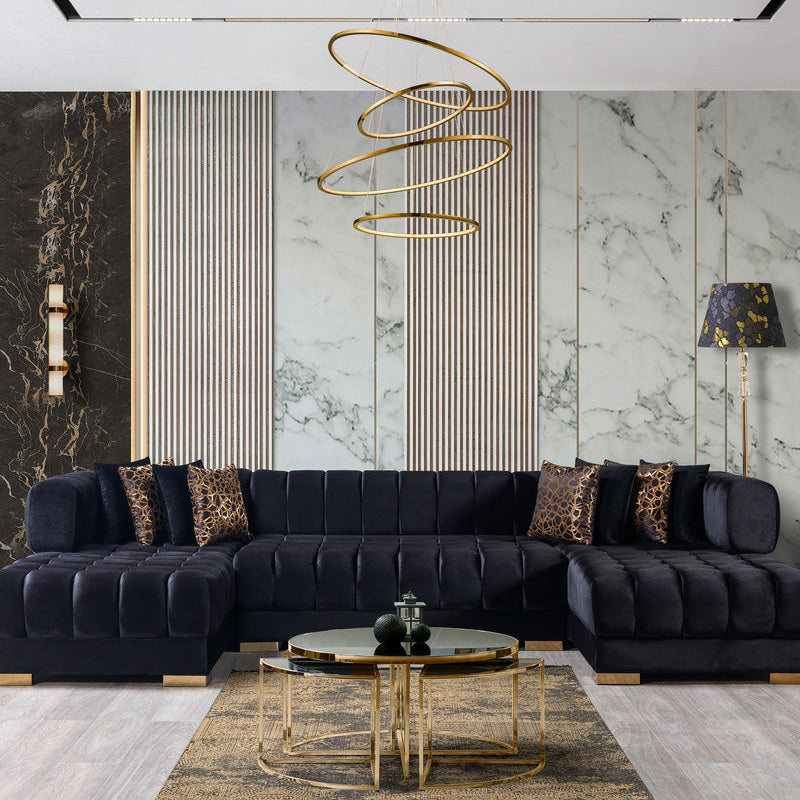 Nova - Ariana Velvet Double Chaise Sectional