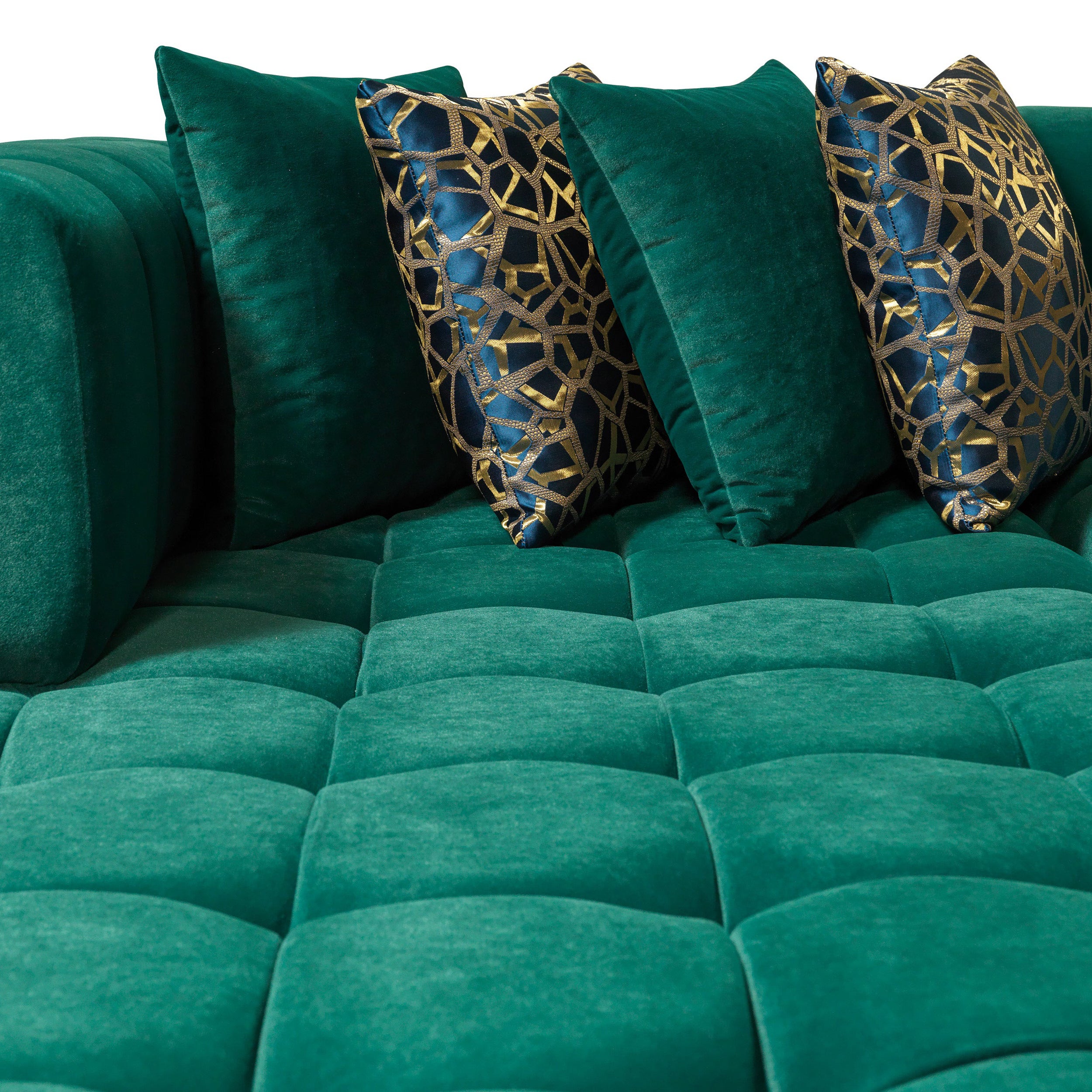 Nova - Ariana Green Velvet Double Chaise 138" Sectional