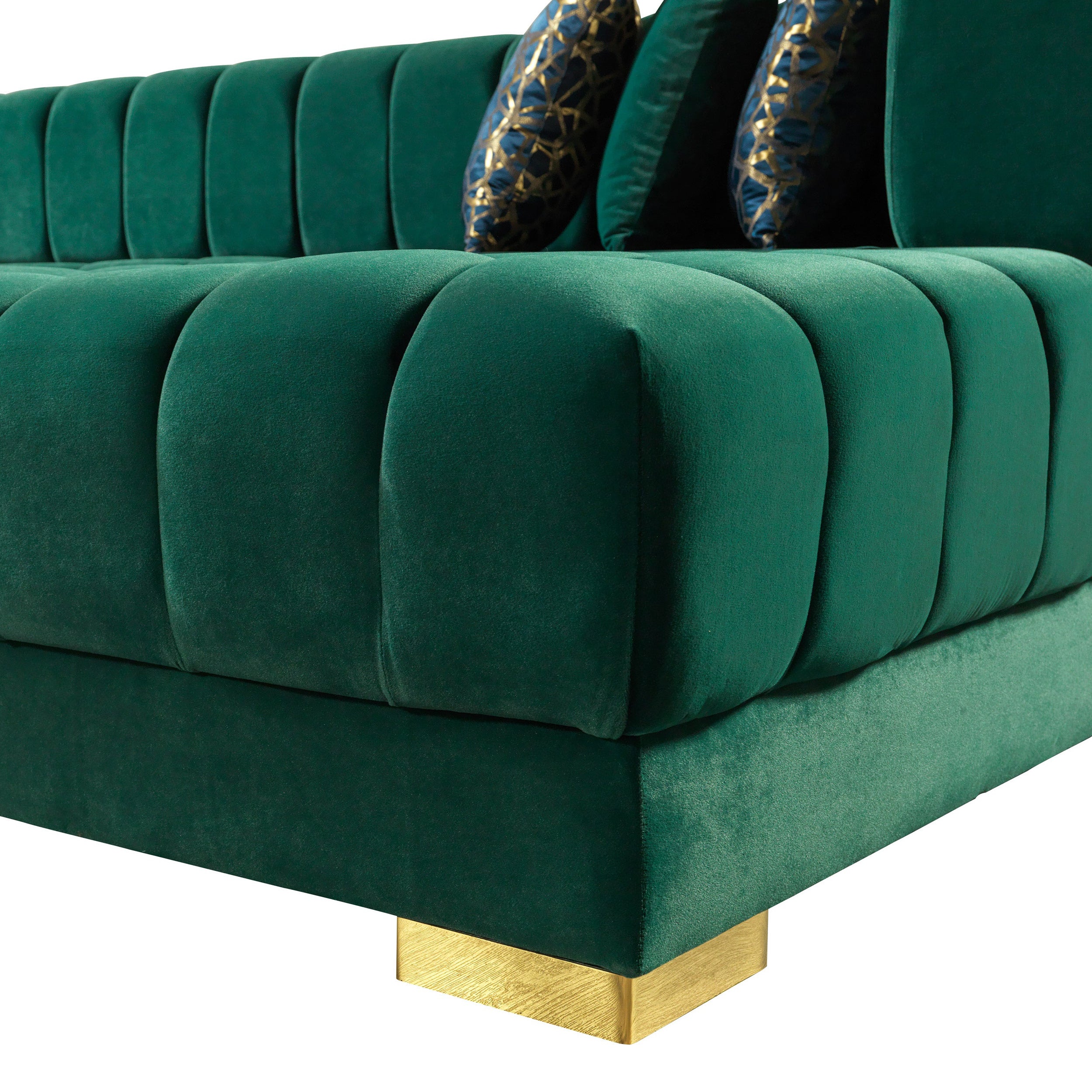 Nova - Ariana Green Velvet Double Chaise 138" Sectional
