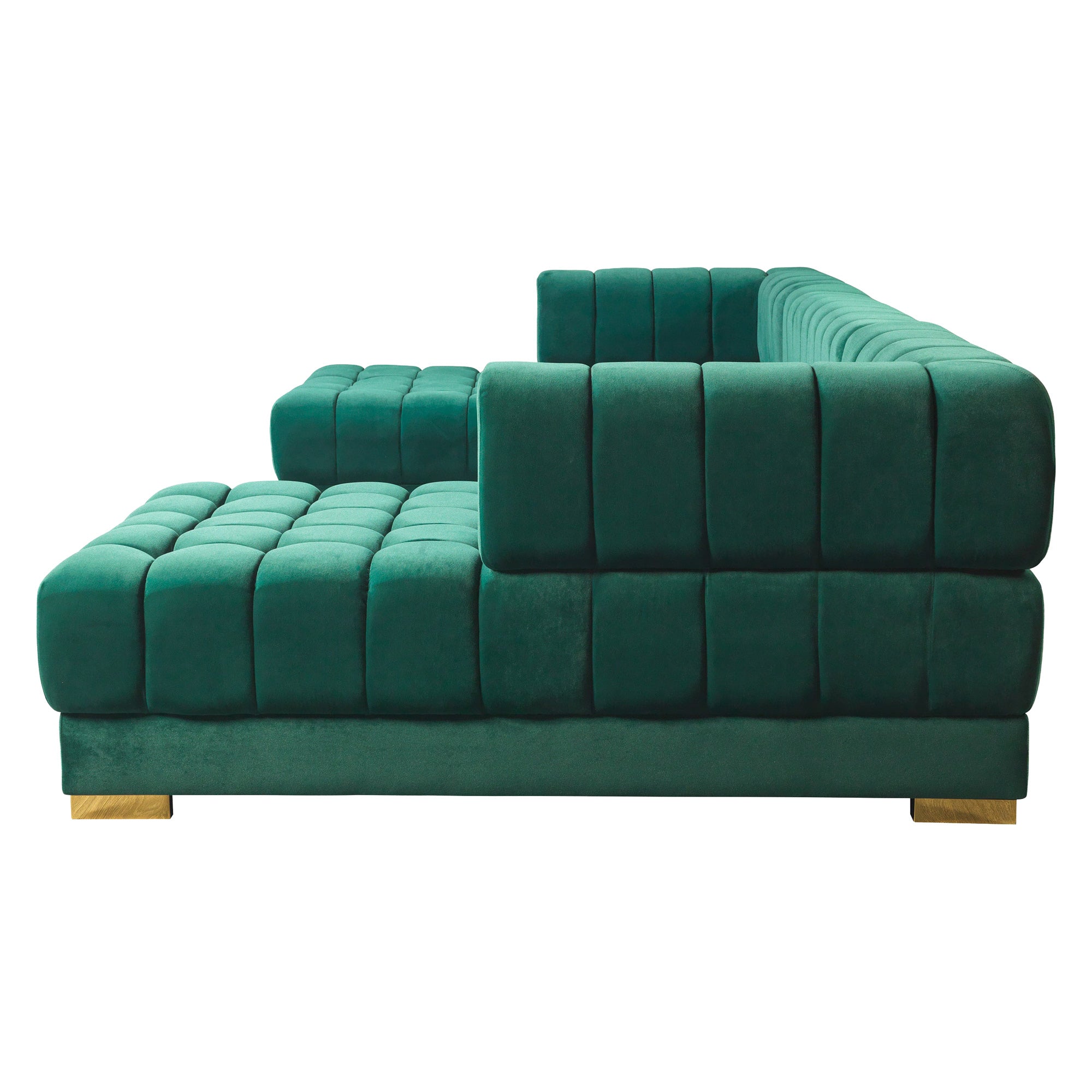 Nova - Ariana Green Velvet Double Chaise 138" Sectional