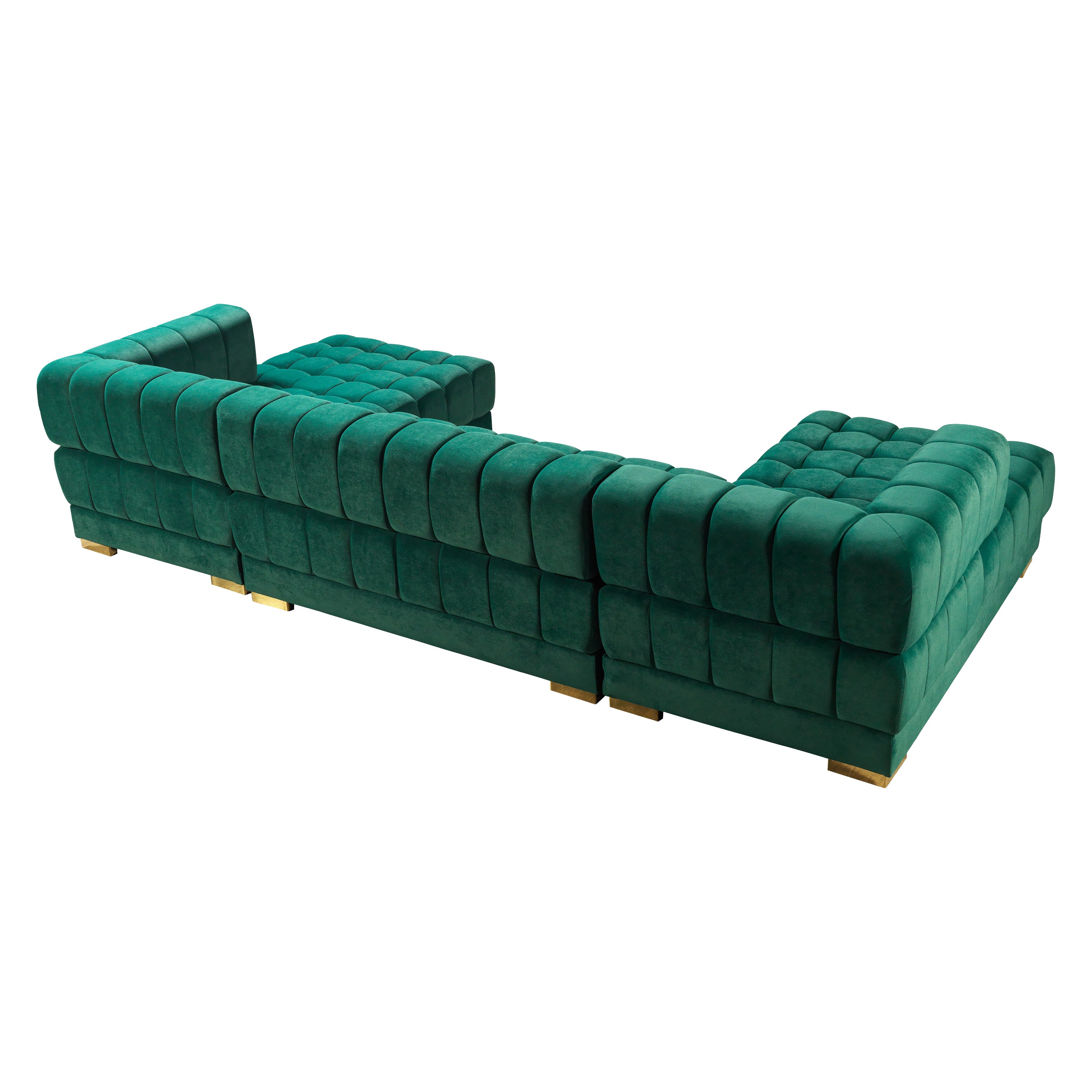 Nova - Ariana Green Velvet Double Chaise 138" Sectional