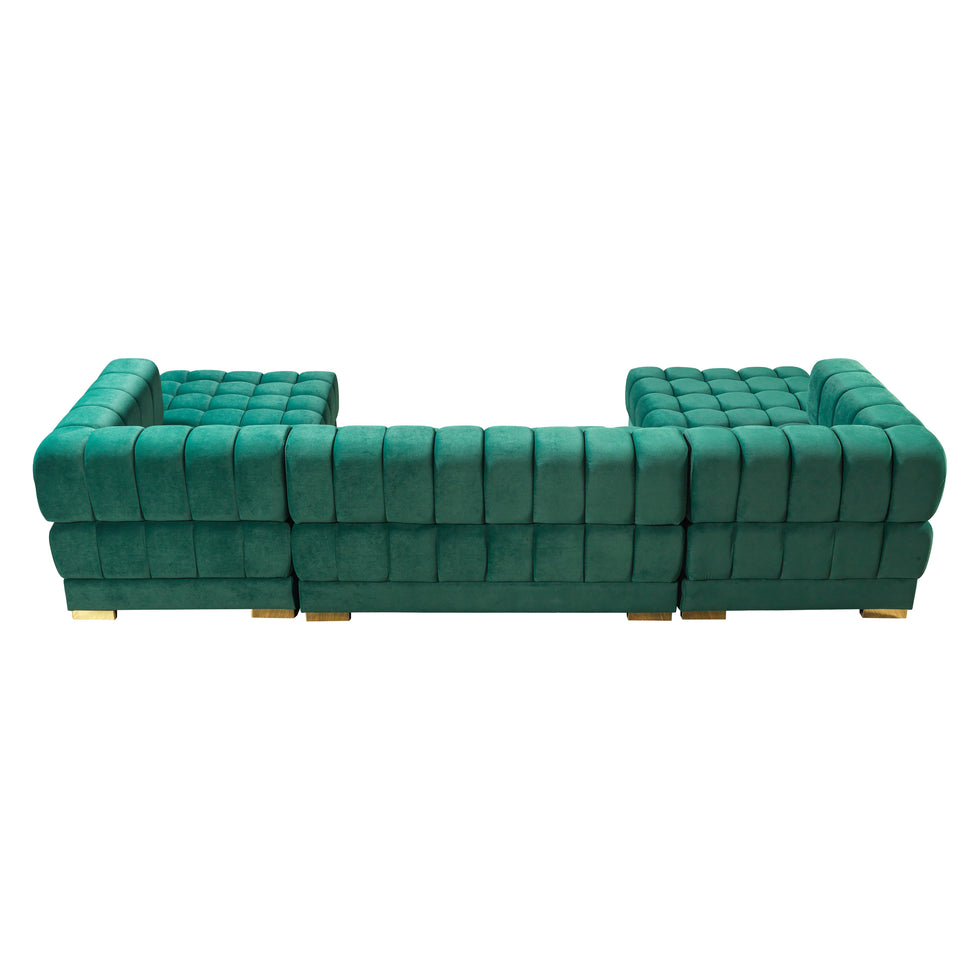 Nova - Ariana Green Velvet Double Chaise 138" Sectional