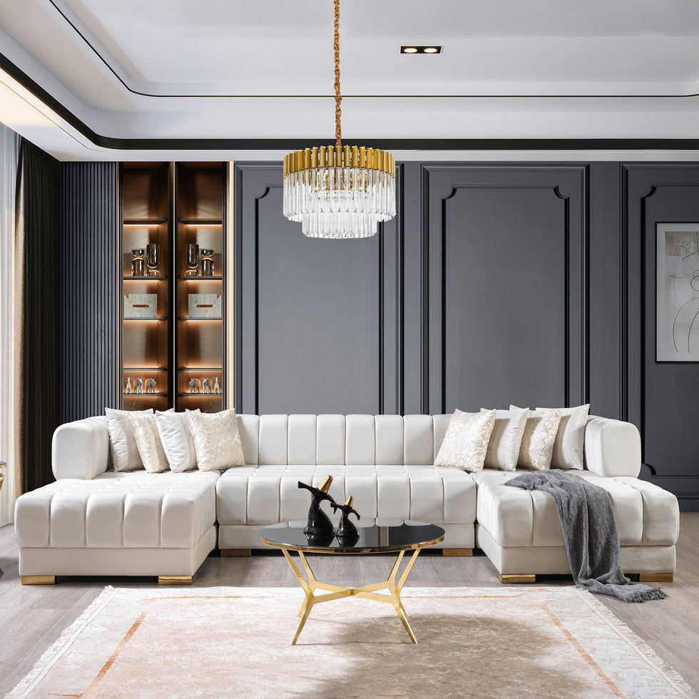 Nova - Ariana Velvet Double Chaise Sectional