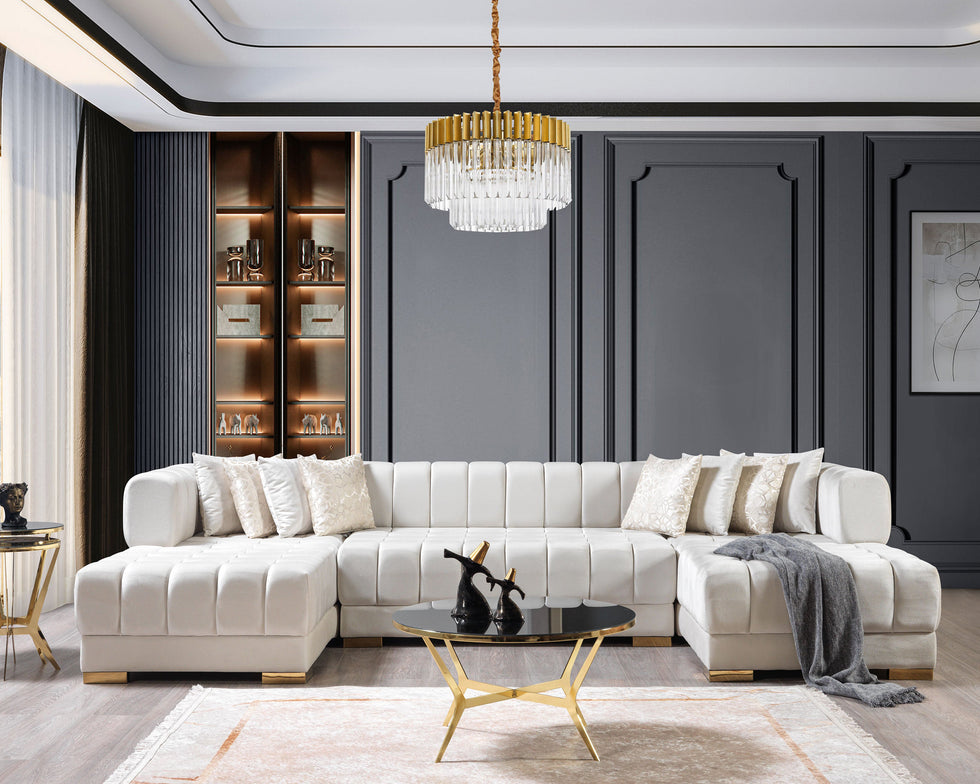 Nova - Ariana Velvet Double Chaise Sectional