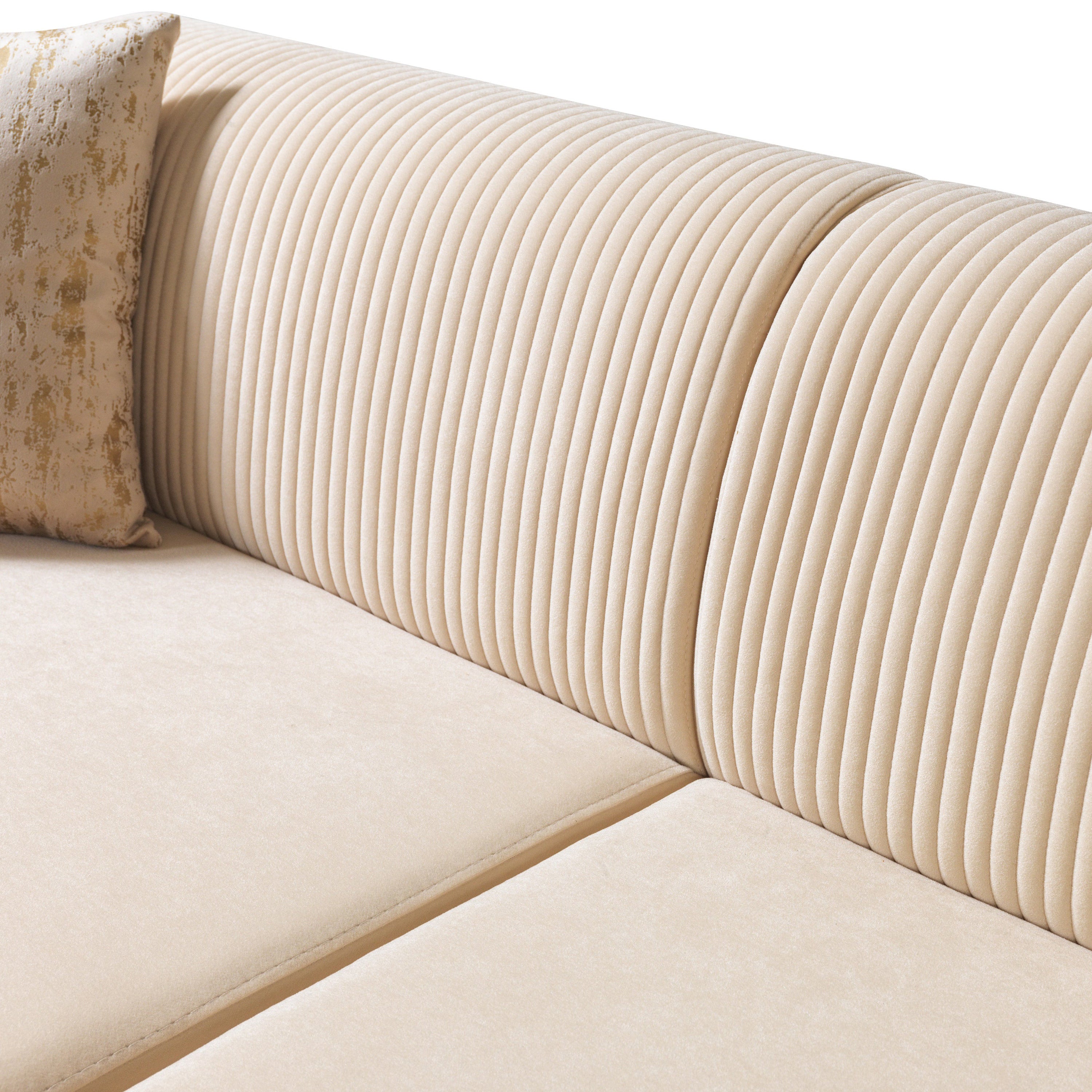 Nova - Belinda Ivory Velvet Sofa 89" & Loveseat 69"