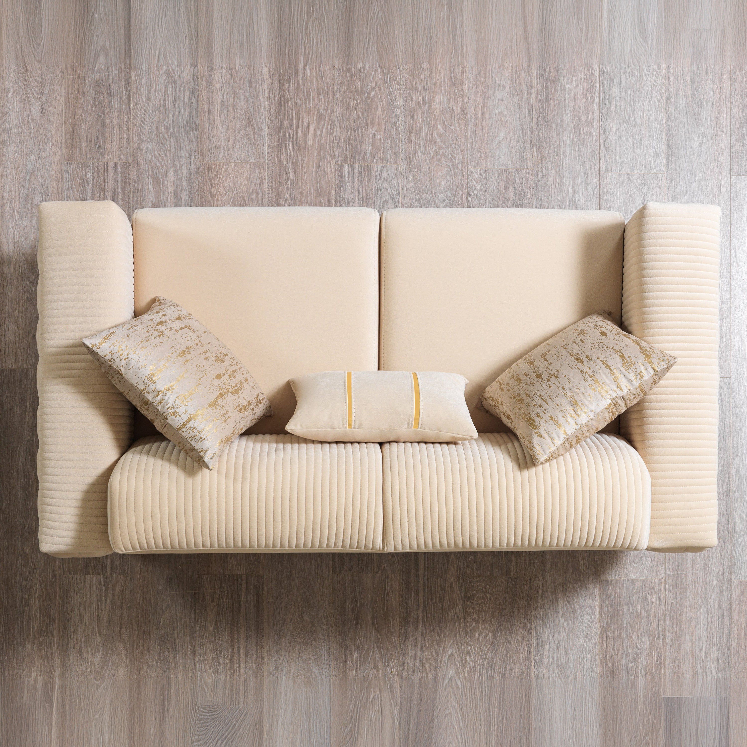 Nova - Belinda Ivory Velvet Sofa 89" & Loveseat 69"