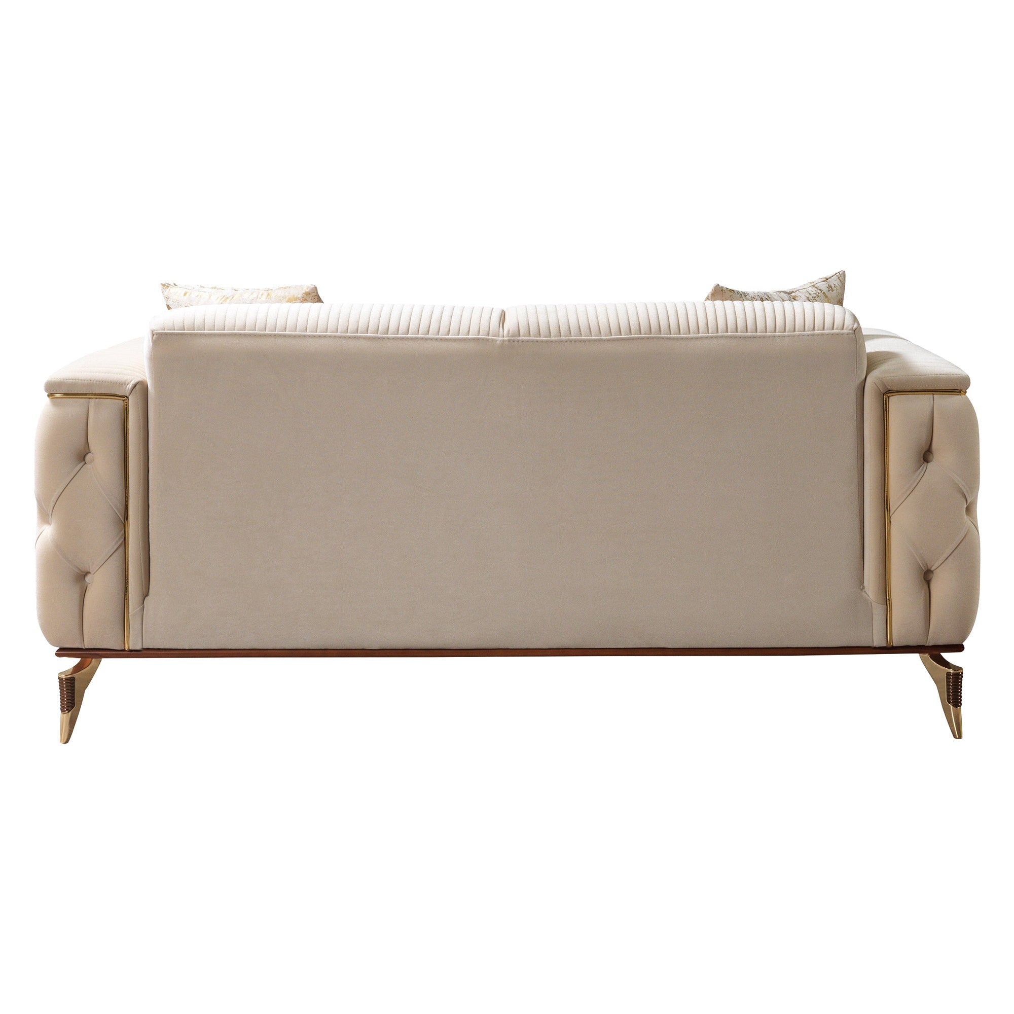 Nova - Belinda Ivory Velvet Sofa 89" & Loveseat 69"