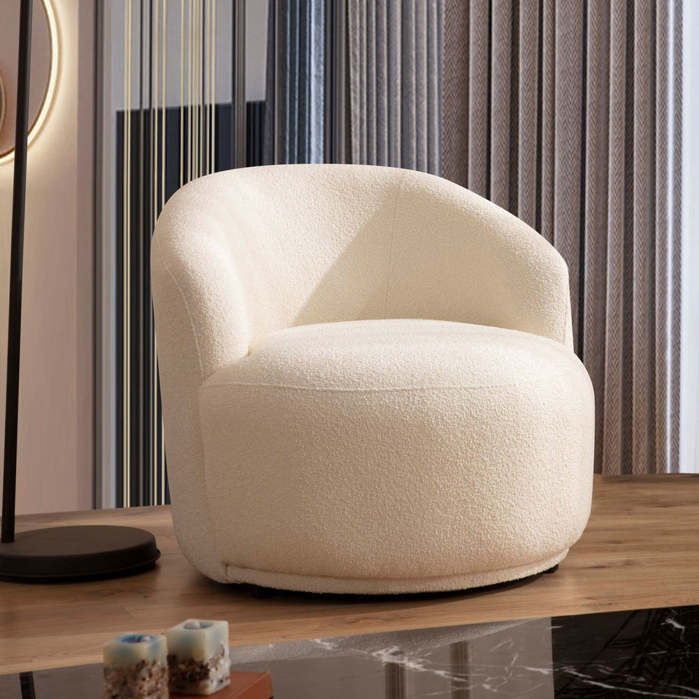 Nova - Bonita Ivory Boucle Accent Chair