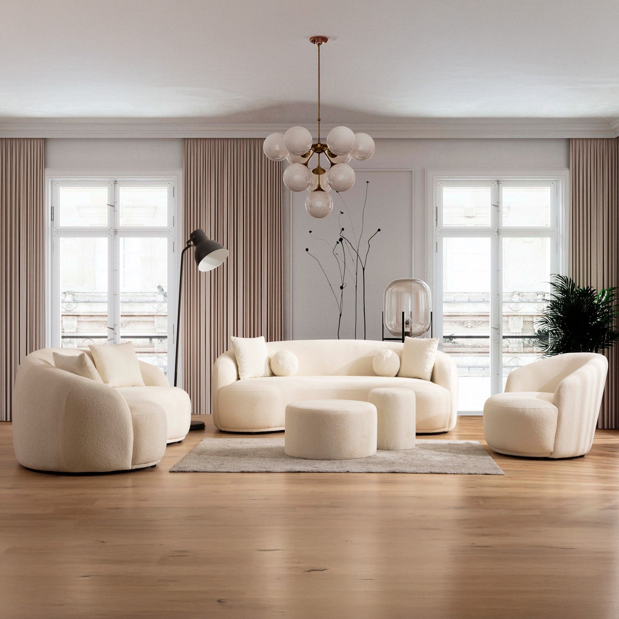 Nova - Bonita Ivory Boucle Accent Chair