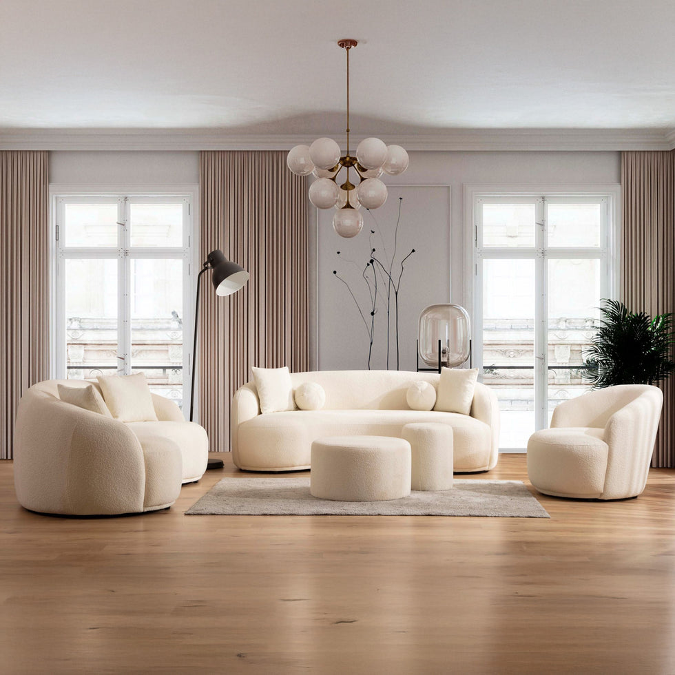 Nova - Bonita Ivory Boucle Accent Chair