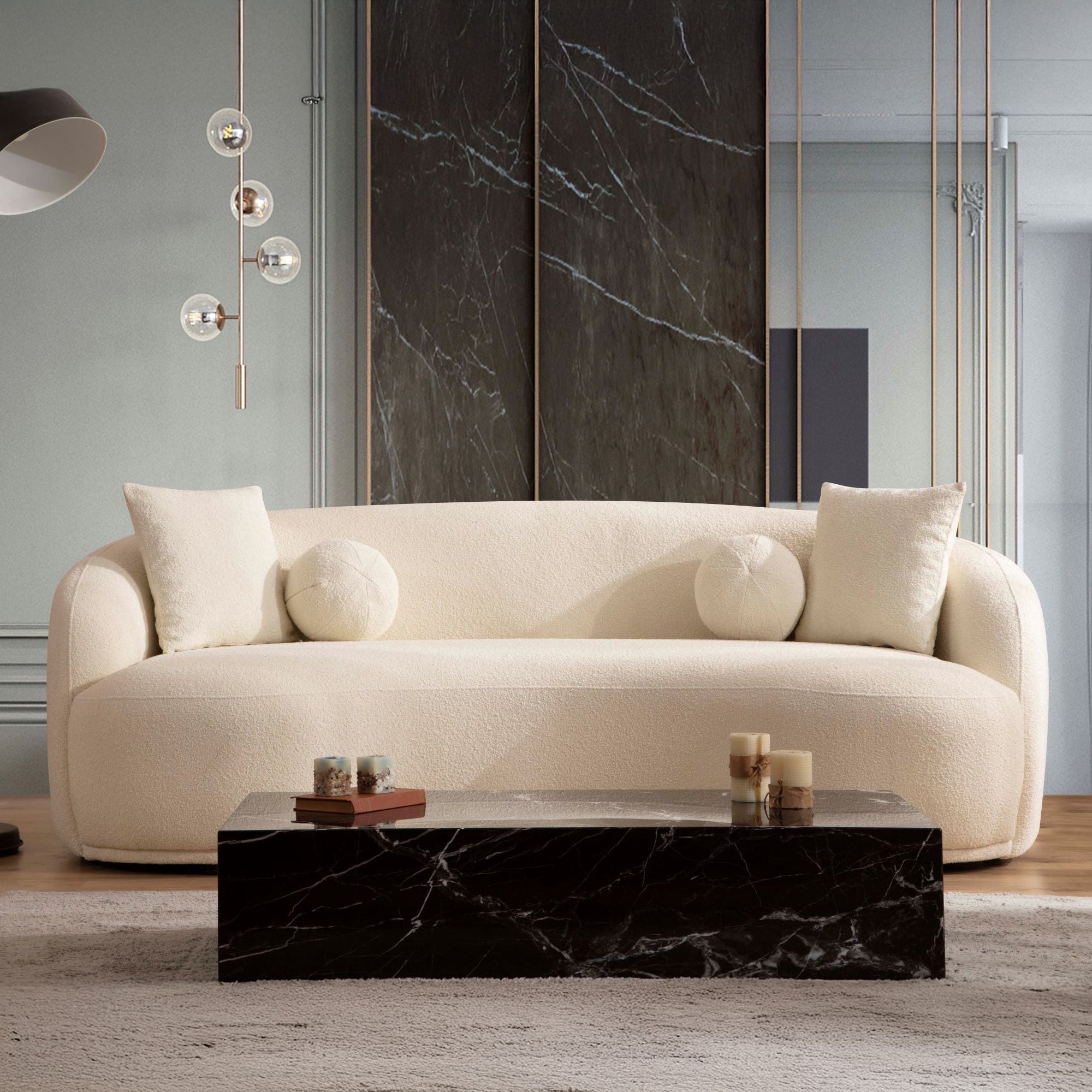 Nova - Bonita Ivory Boucle Sofa