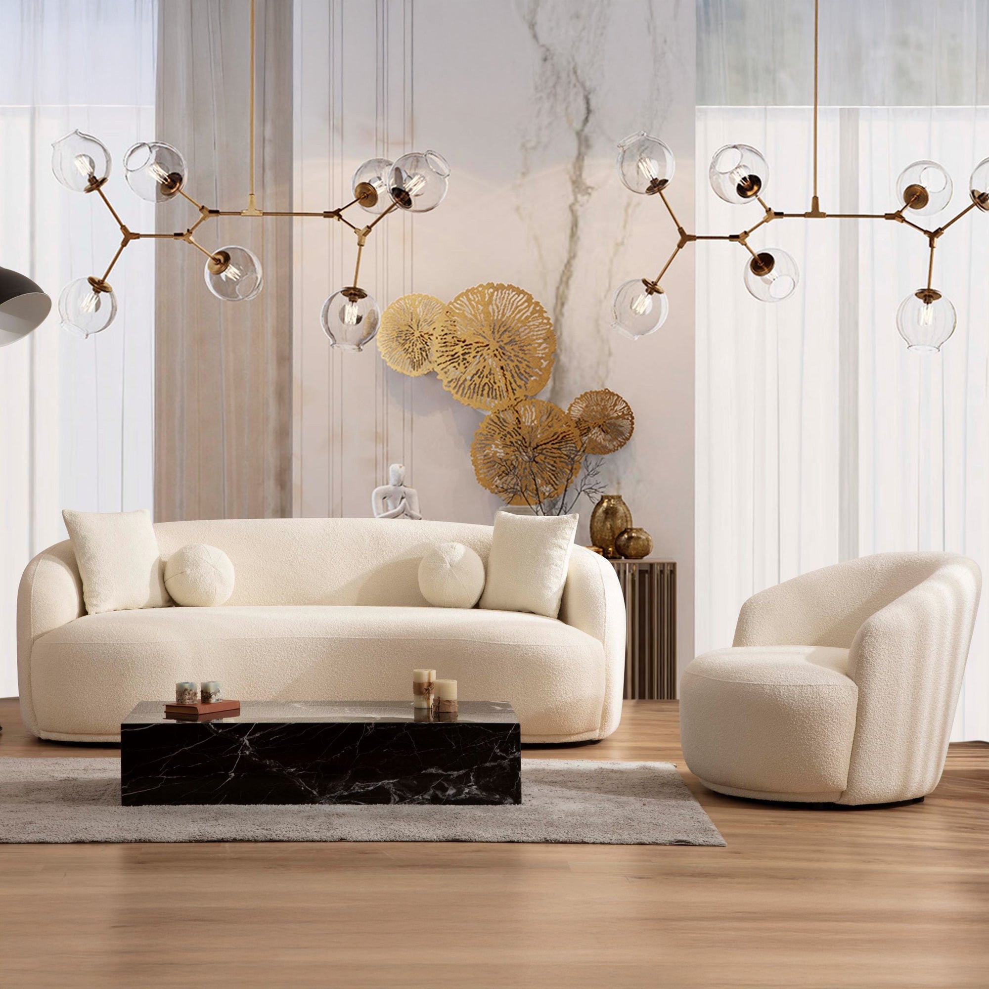 Nova - Bonita Ivory Boucle Sofa