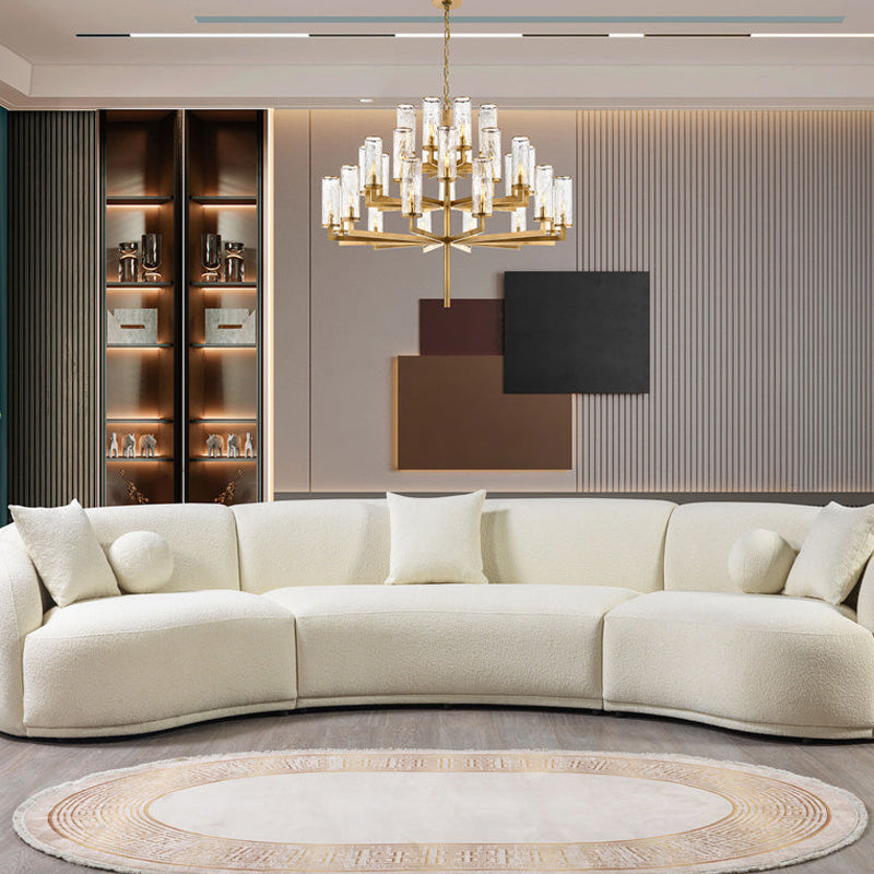 Nova - Bonita Ivory Boucle 3-Piece Curved Sectional