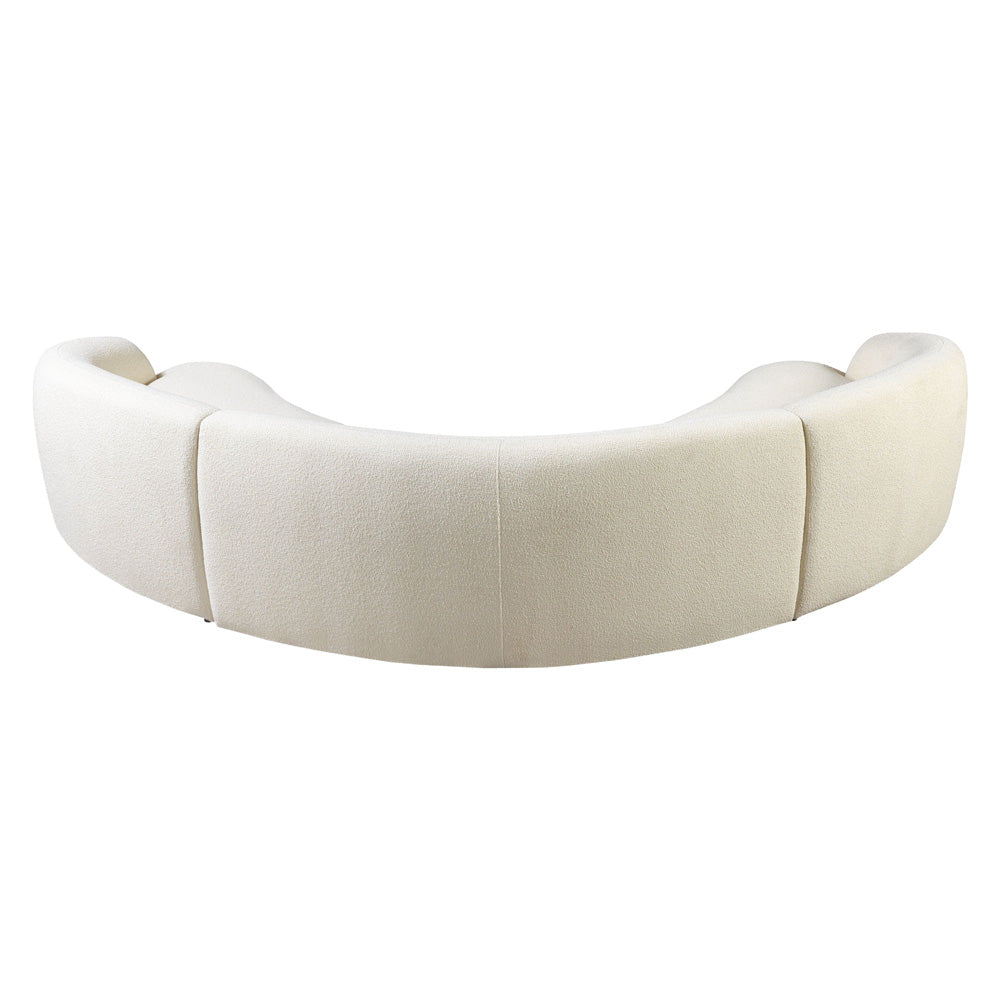 Nova - Bonita Ivory Boucle 3-Piece Curved Sectional