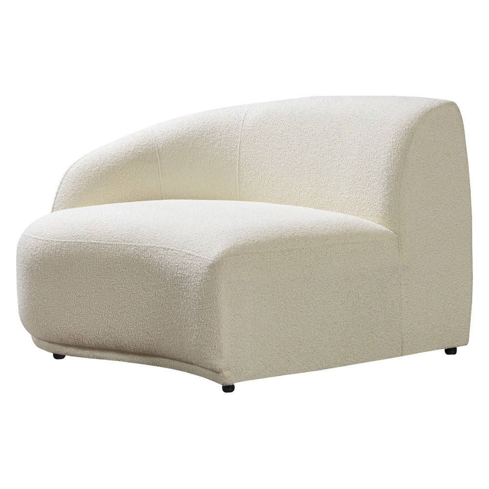 Nova - Bonita Ivory Boucle 3-Piece Curved Sectional